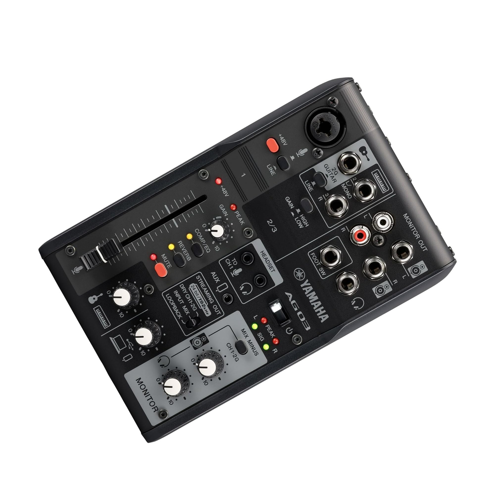 Yamaha AG03MK2 3-Channel Mixer & USB Audio Interface (Black)