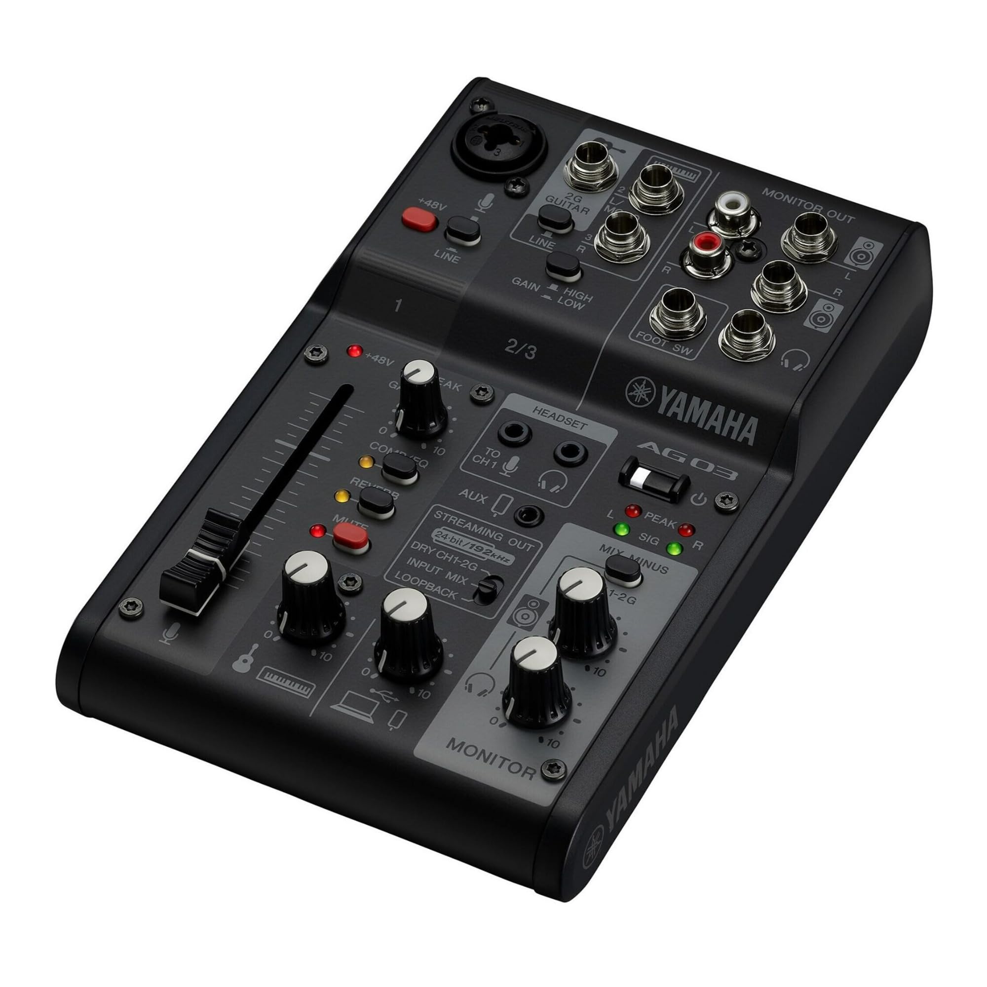 Yamaha AG03MK2 3-Channel Mixer & USB Audio Interface (Black)