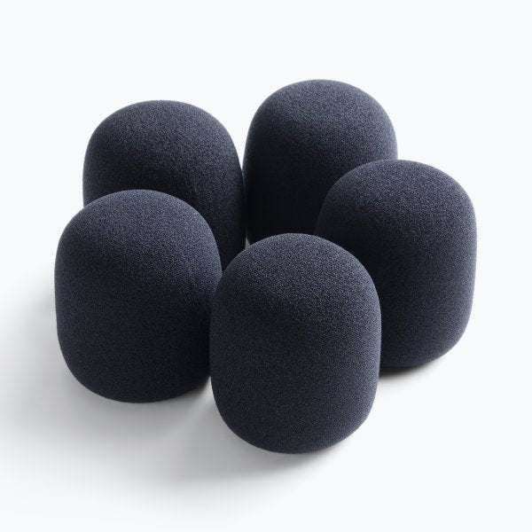On-Stage ASWS58B5 Foam Windscreen for Handheld Microphones (5-Pack, Black)