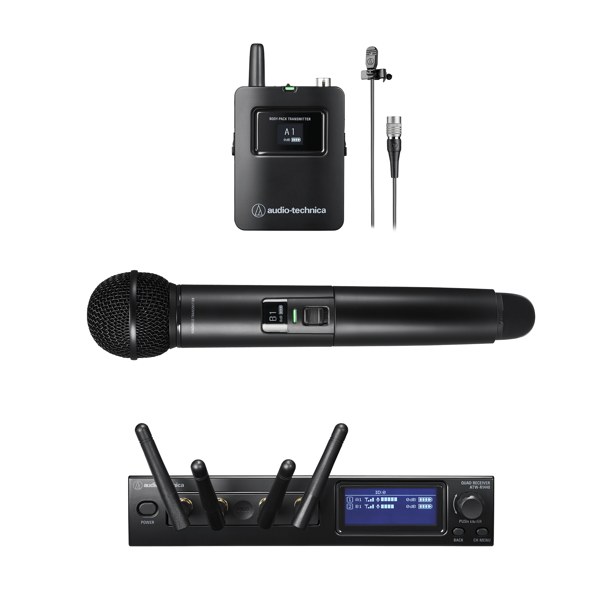Audio-Technica ATW-1423/L System 20 PRO 2-Person Digital Wireless Combo Microphone System (2.4 GHz)