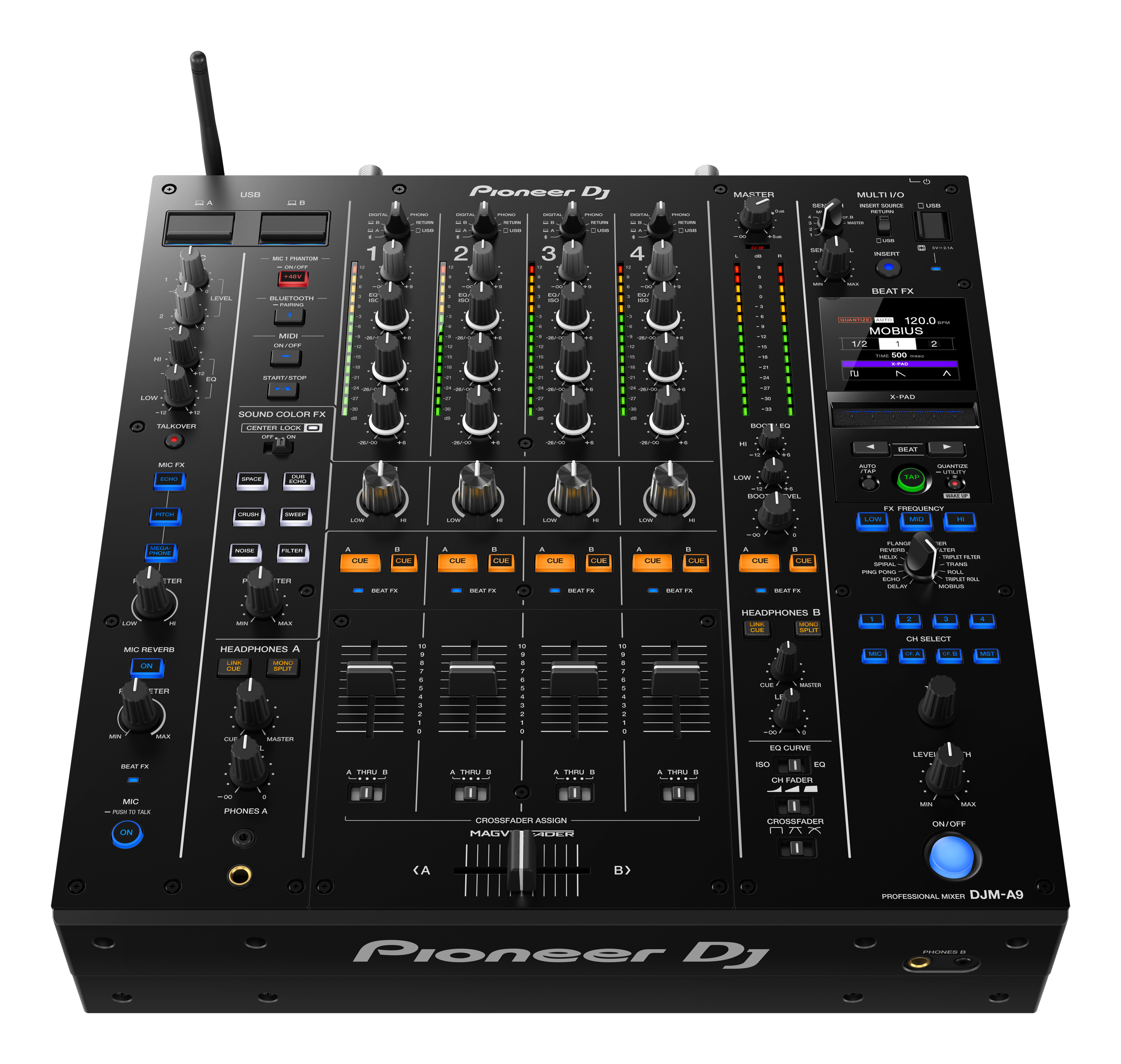 Pioneer DJ DJM-A9 4-Channel Digital Pro-DJ Mixer with CDJ-3000 High-Resolution Pro-DJ Multiplayer Bundle