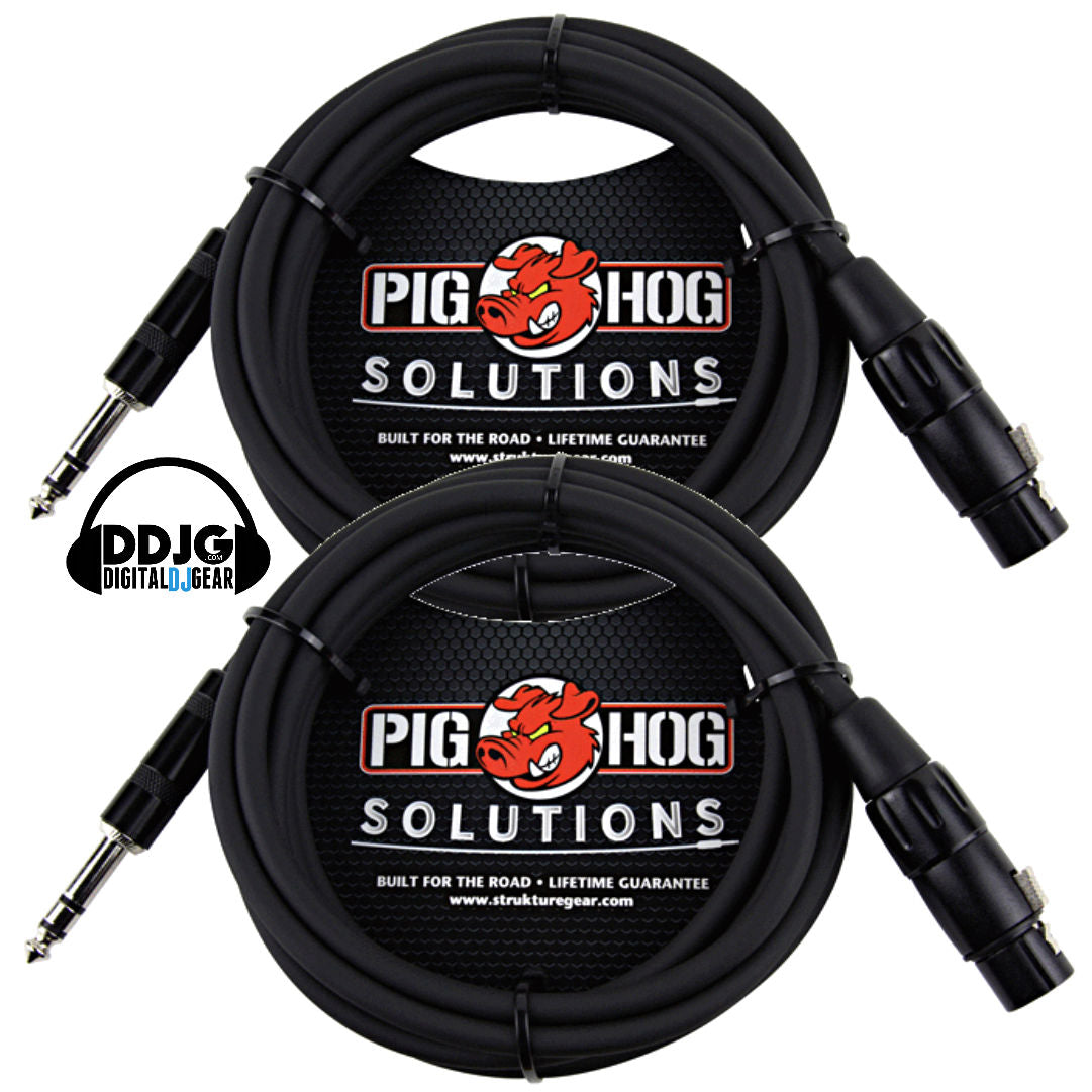 Pig Hog 10ft High Quality TRS Male - XLR Female Balanced Cables Pair PX-TMXF1