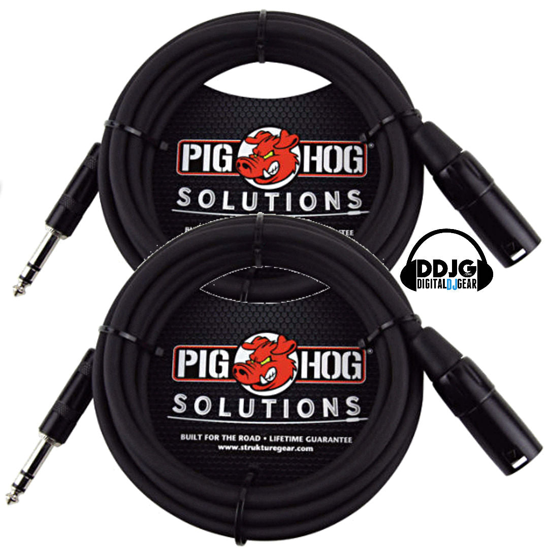 Pig Hog 10ft High Quality TRS Male - XLR Male Balanced Cable Pair - PX-TMXM2