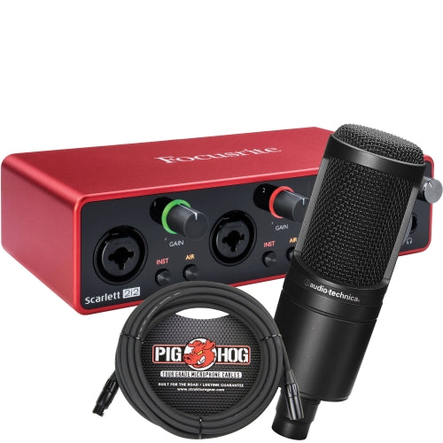 Focusrite Scarlett 2i2 3G Audio Interface w/ Audio-Technica AT2020 Condenser Mic