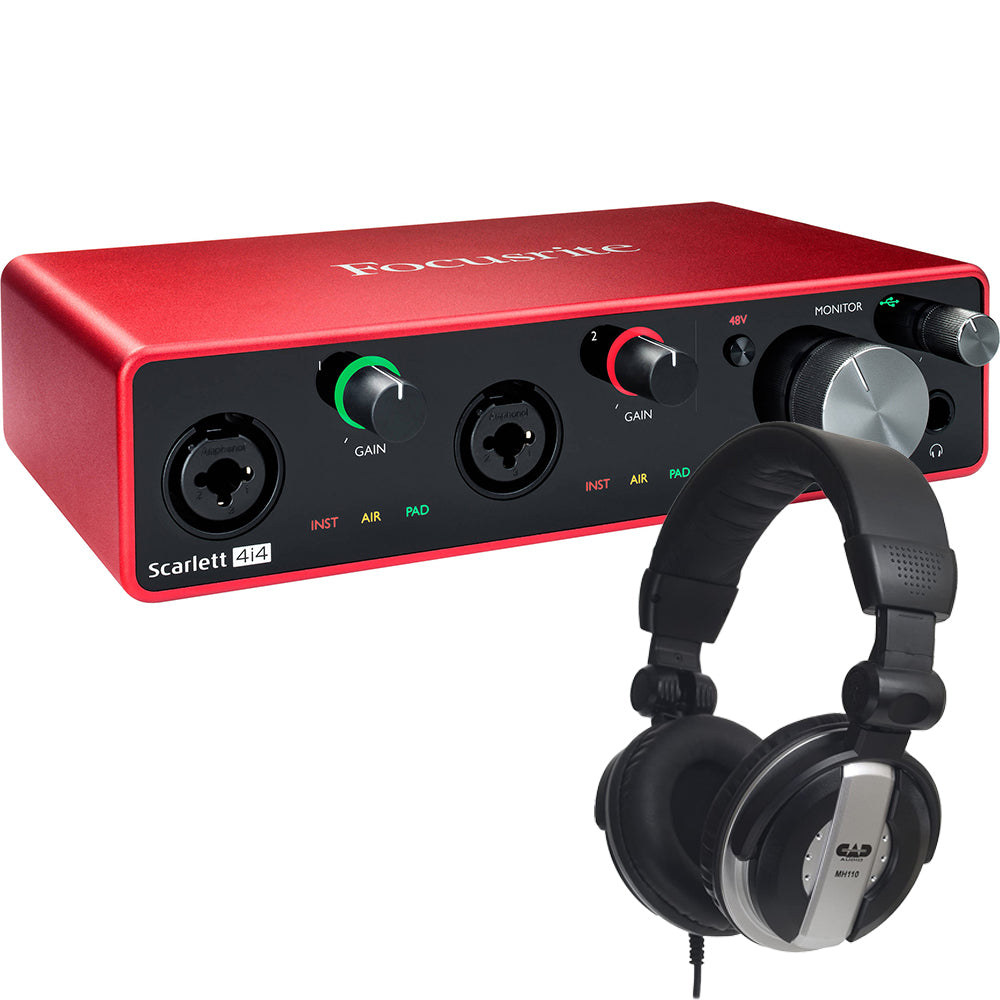 Focusrite Scarlett 4i4 3rd Gen Interface w/ Studio Headphones