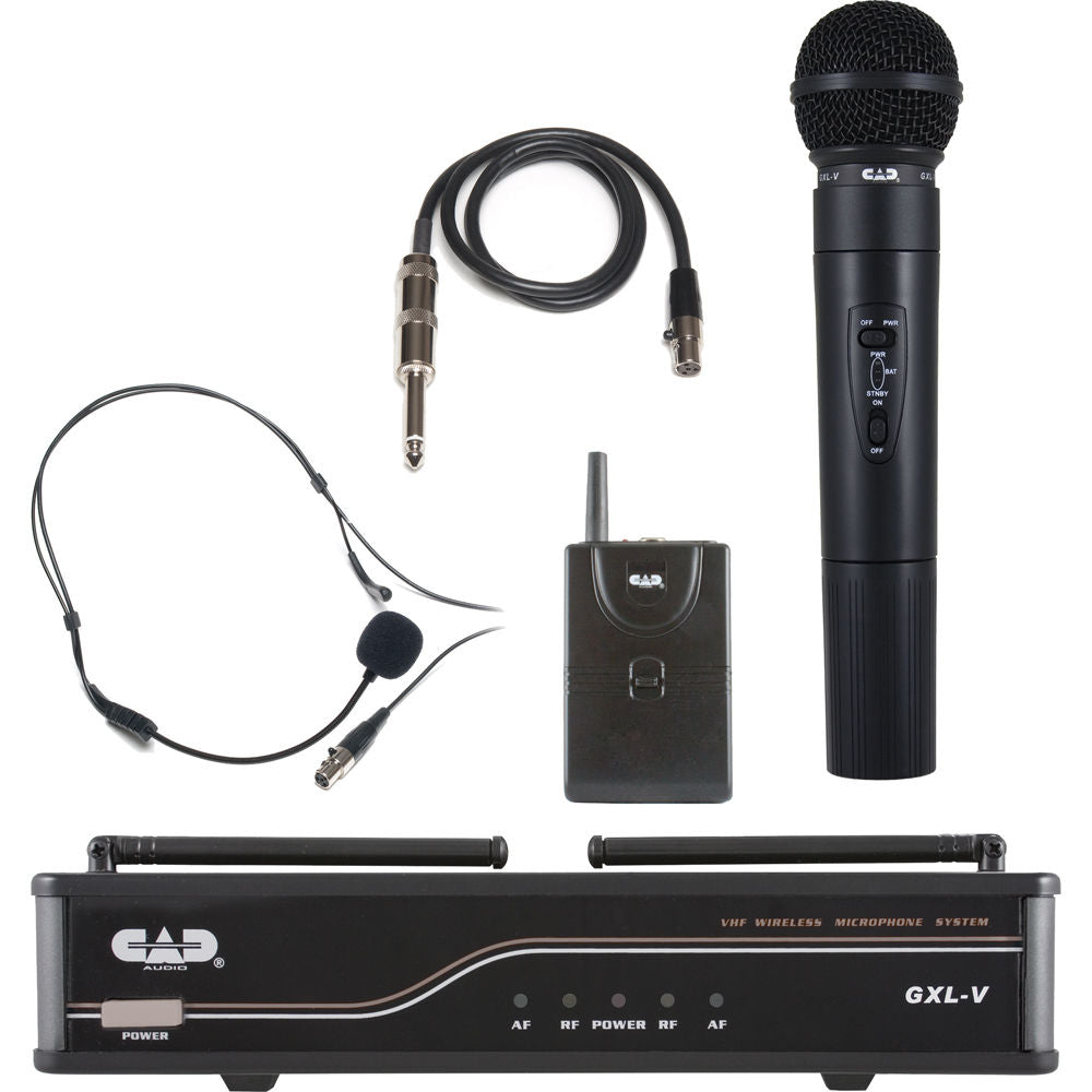 CAD GXLV 2-Channel Handheld and Bodypack VHF Wireless System (H: 185.8, 213.74 MHz) B-Stock