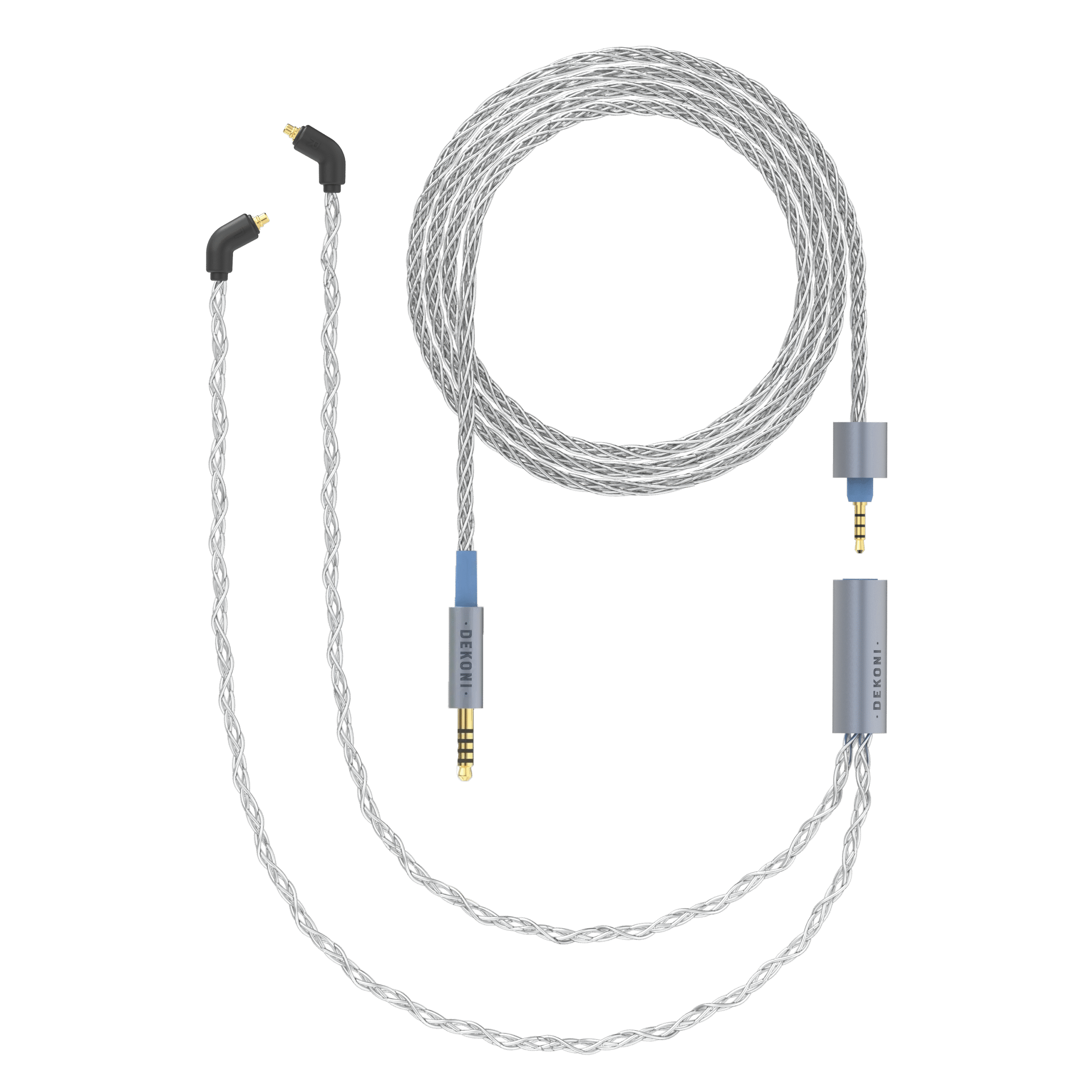 Dekoni Audio Ensemble 4.4mm Silver Plated Copper Braided Cable with MMCX IEM Connectors (52)