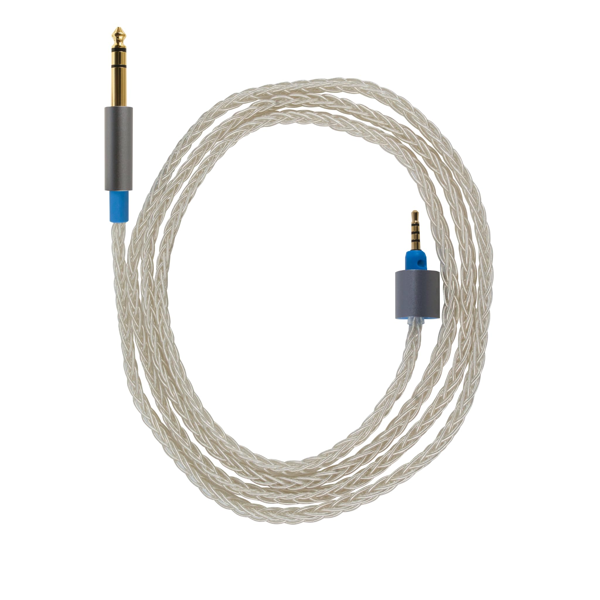 Dekoni Audio Ensemble Undersplit 6.35mm Unbalanced 64” Silver Braided Cable