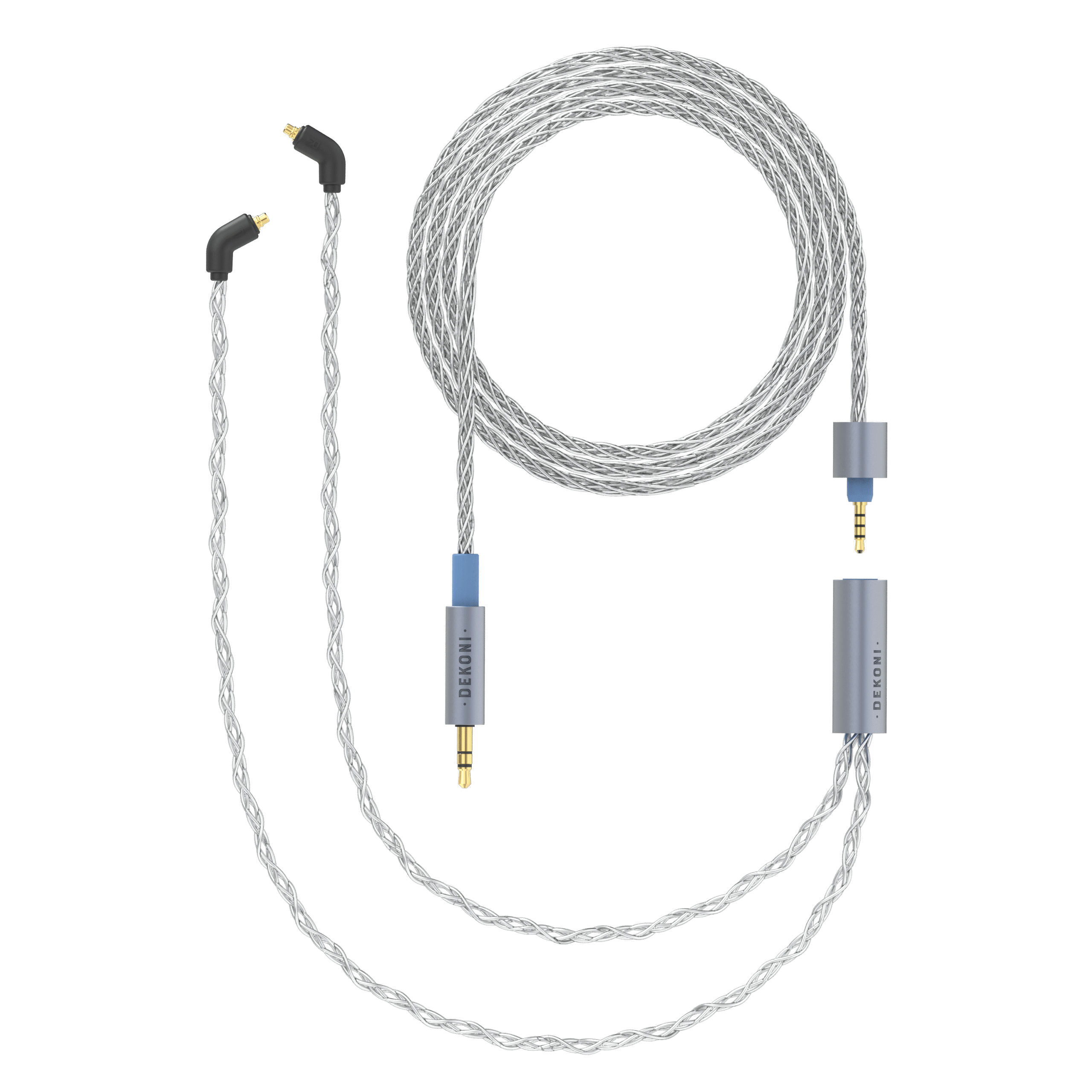 Dekoni Audio Ensemble 1/8 Silver Plated Copper Braided Cable with MMCX IEM Connectors (52)
