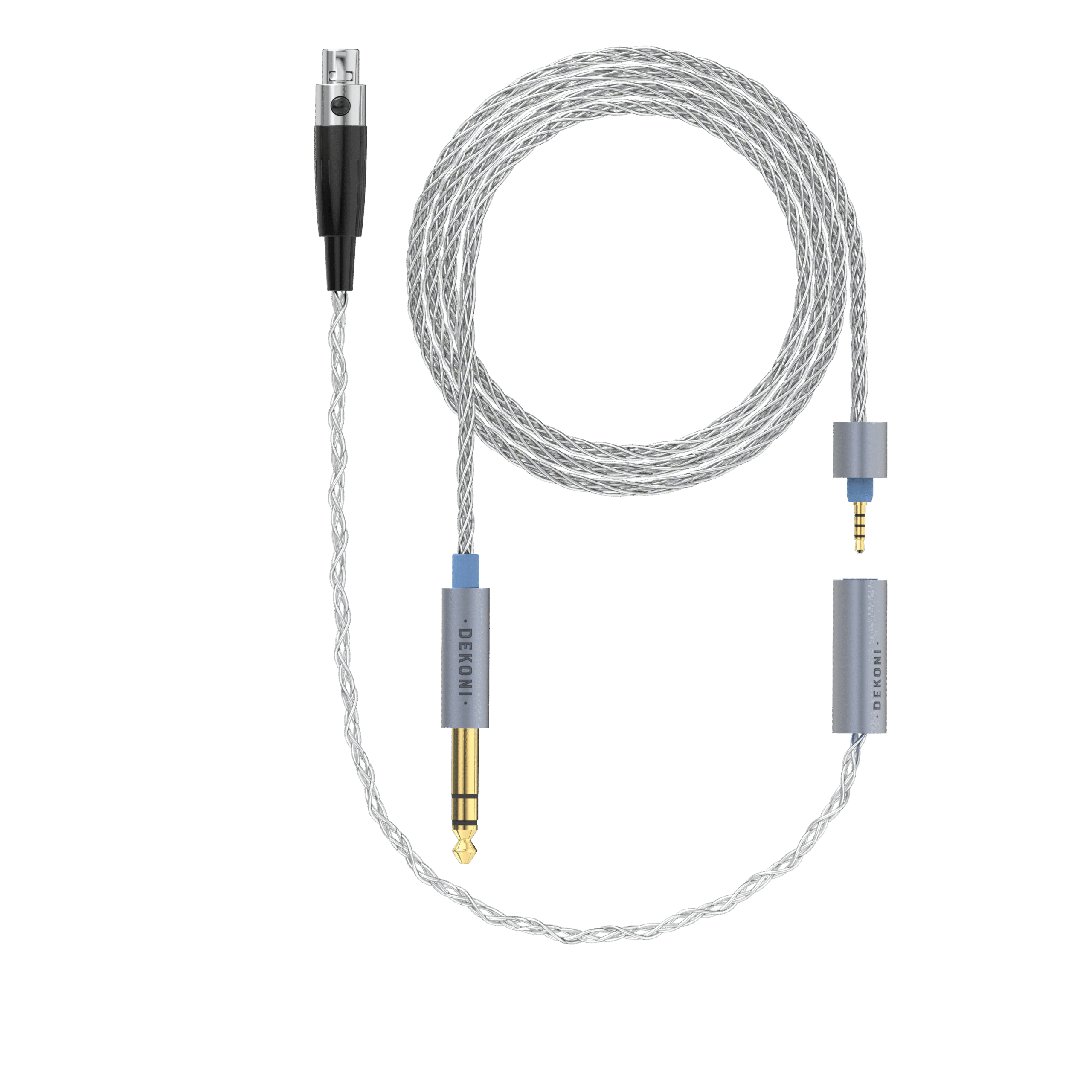 Dekoni Audio Ensemble 1/4 Braided Cable with Single 3-pin XLR Headphone Connector (64)