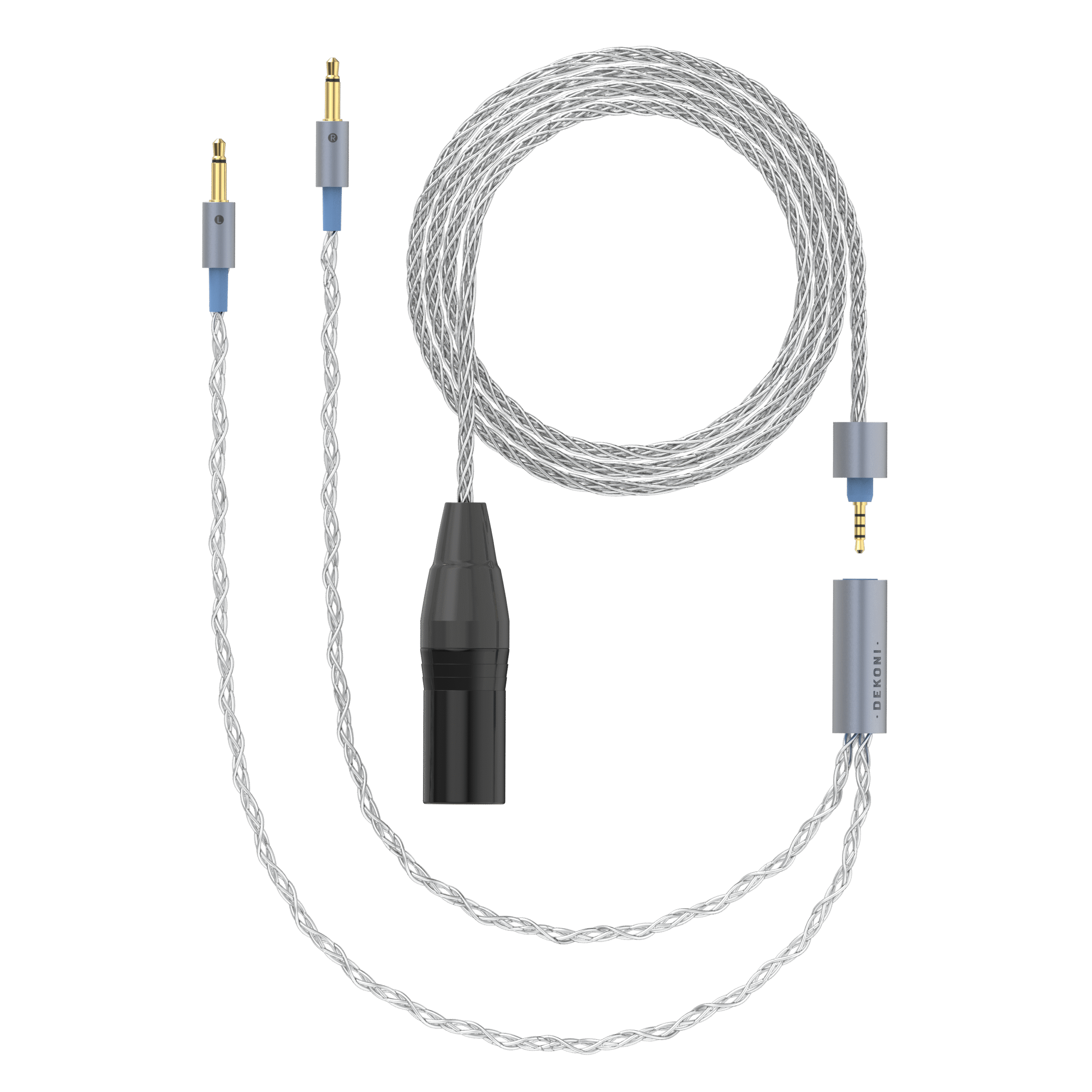 Dekoni Audio Ensemble 4-Pin XLR Braided Cable with 3.5mm Headphone Connectors (64)