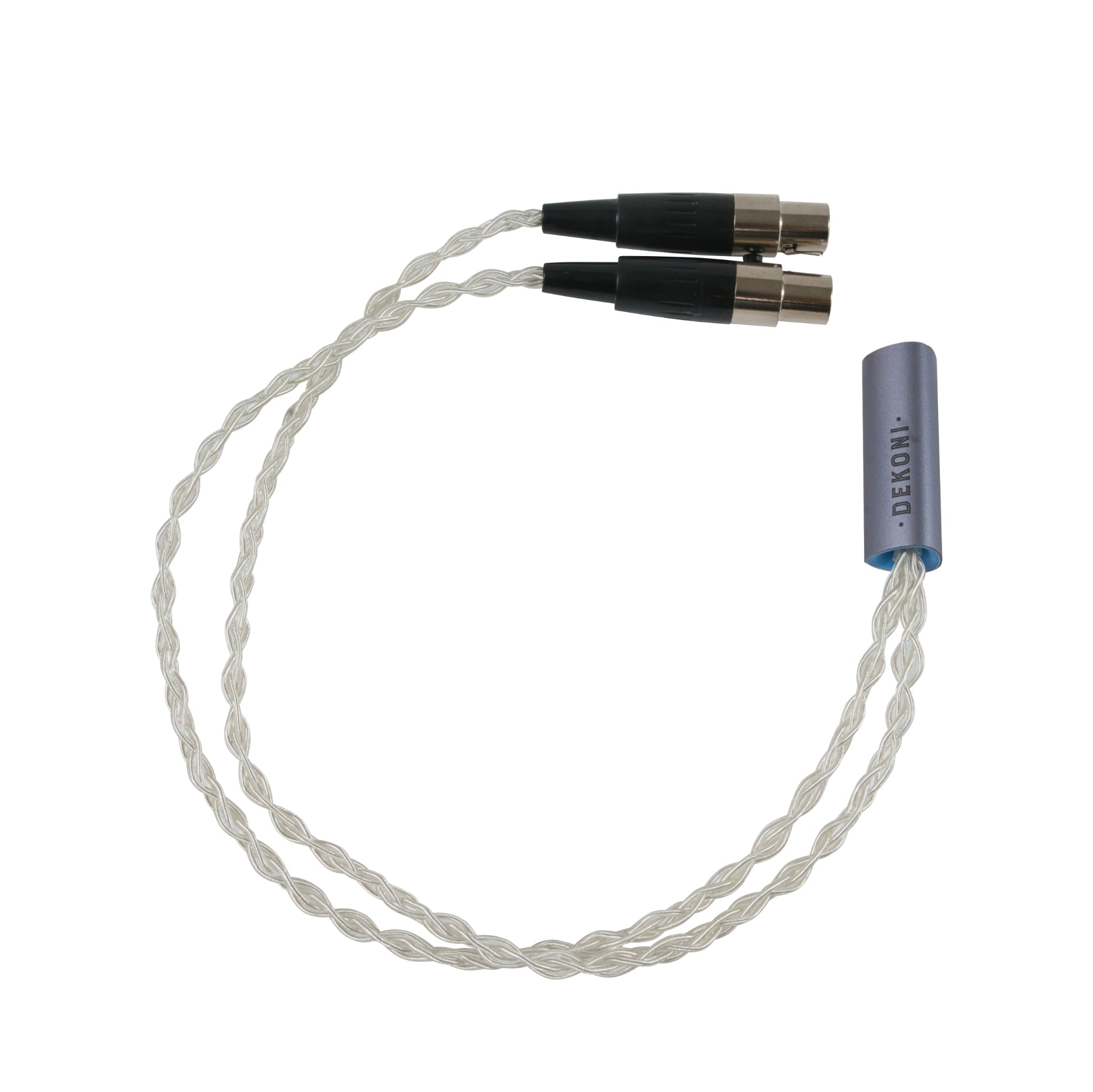 Dekoni Audio Ensemble Oversplit 4-Pin Mini-XLR Connectors with Silver Braided Cable