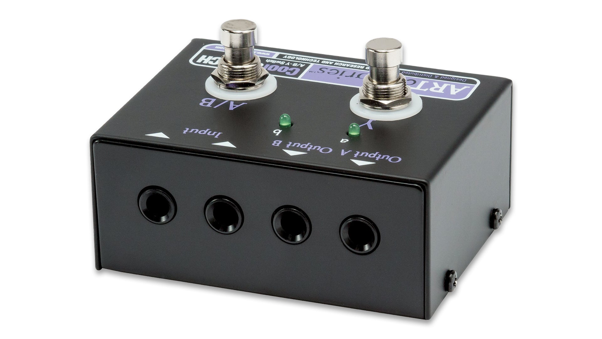ART COOLSWITCH A/B-Y Switcher with LED's allows switching of Source Signal between 2 Amplifiers or 2 Sources to an Amplifier