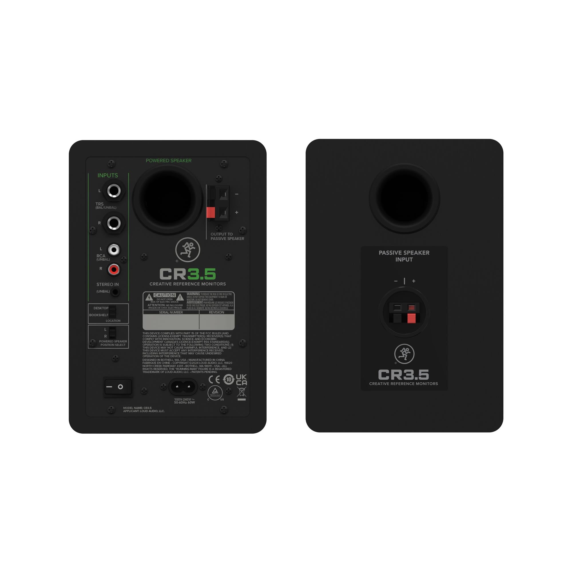 Mackie CR3.5BT 3.5 Powered Studio Monitors w/ Tone Control and Bluetooth