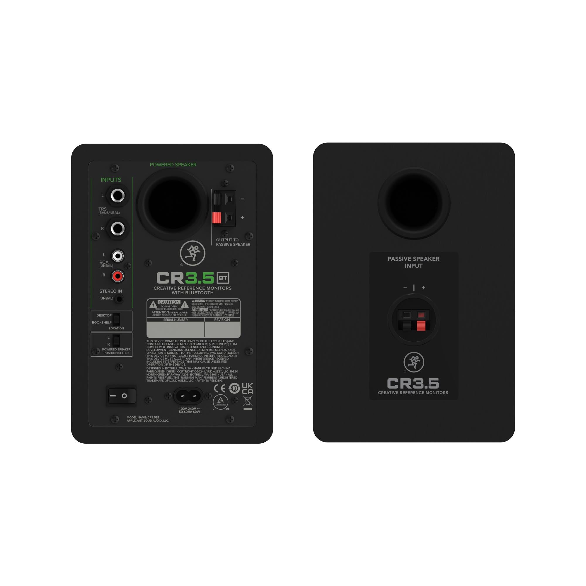Mackie CR3.5BT 3.5 Powered Studio Monitors w/ Tone Control and Bluetooth