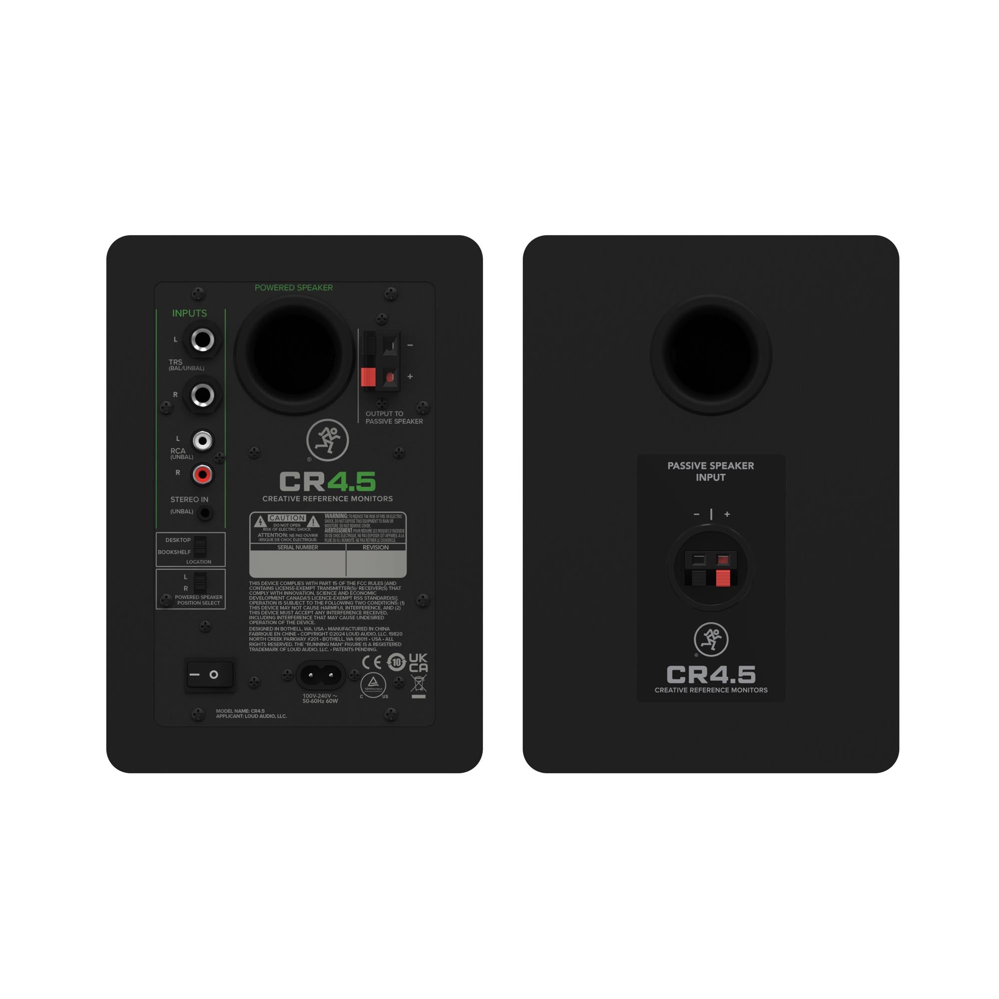 Mackie CR4.5 4.5 Powered Studio Monitors w/ Tone Control
