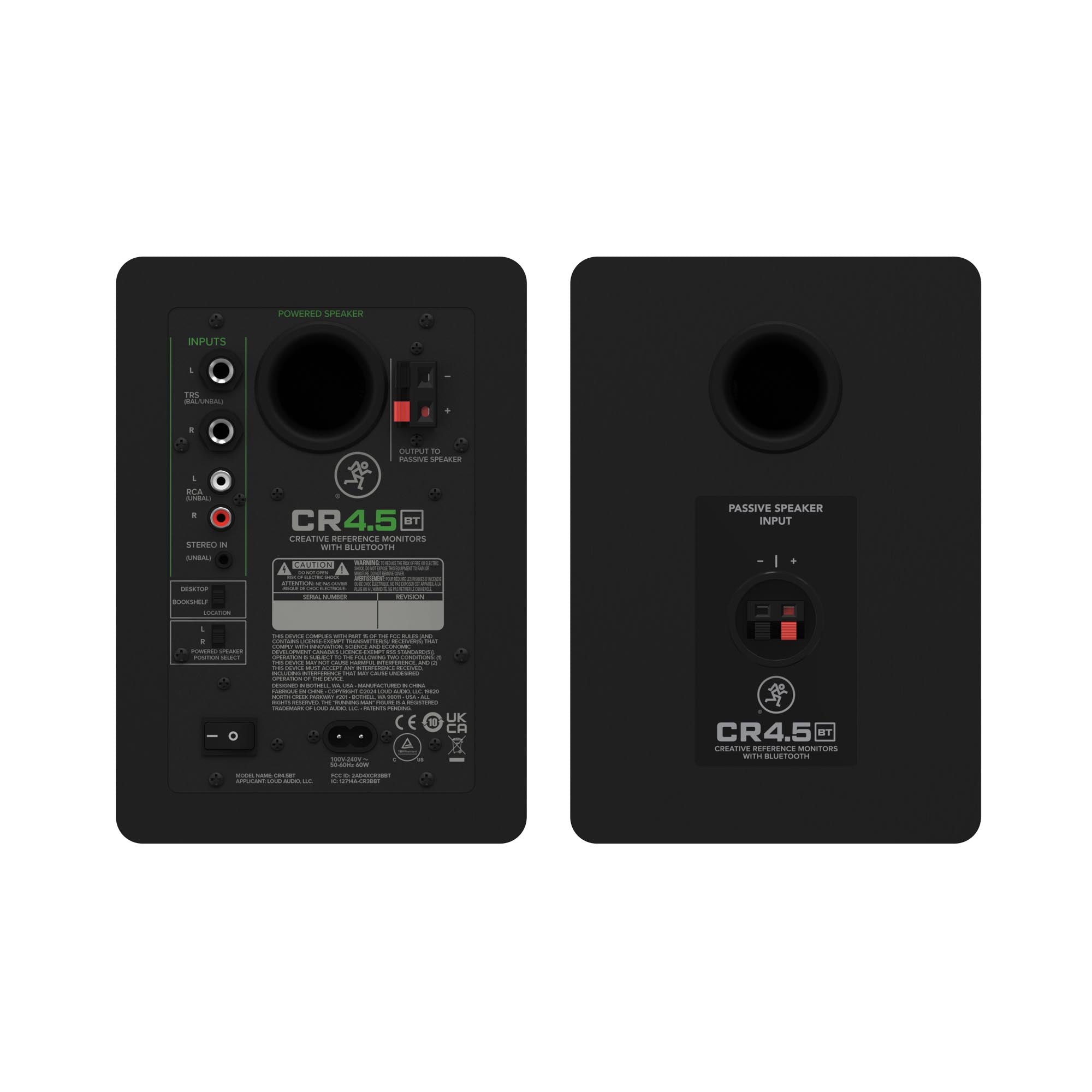 Mackie CR4.5BT 4.5 Powered Studio Monitors w/ Tone Control and Bluetooth®