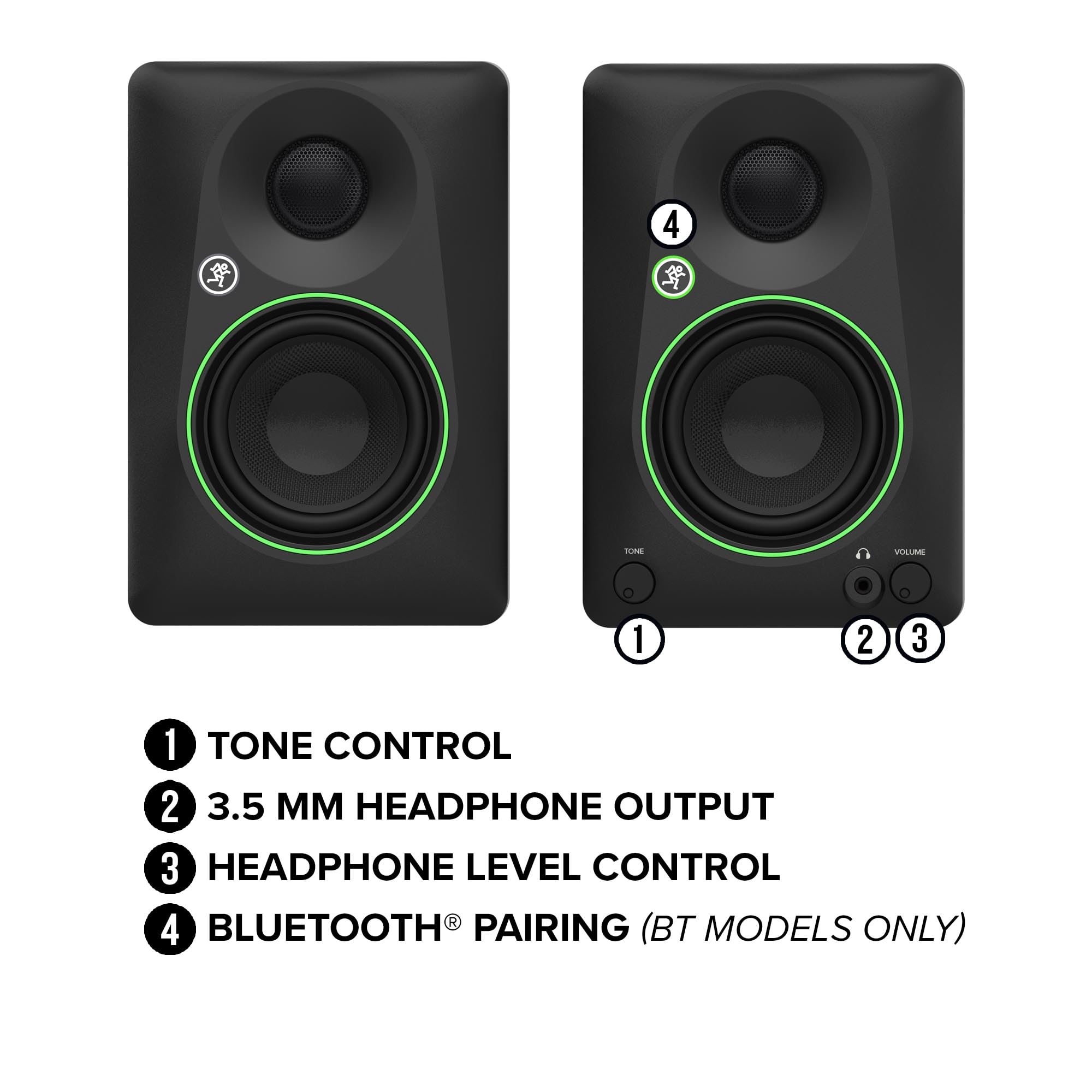 Mackie CR8BT 8 Powered Studio Monitors w/ Tone Control and Bluetooth®