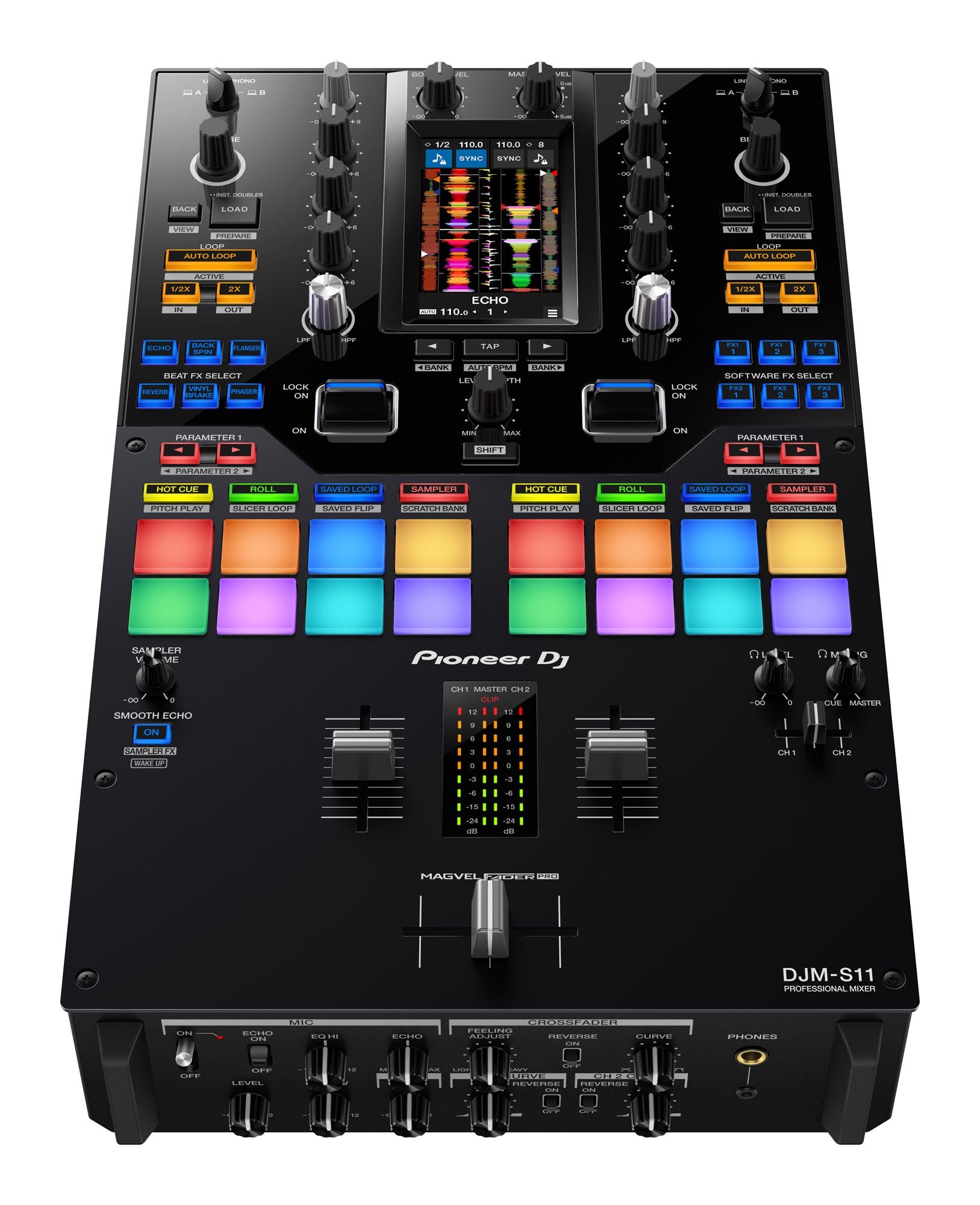Pioneer DJ DJM-S11 Professional 2-Channel Battle Mixer for Serato DJ Pro / rekordbox