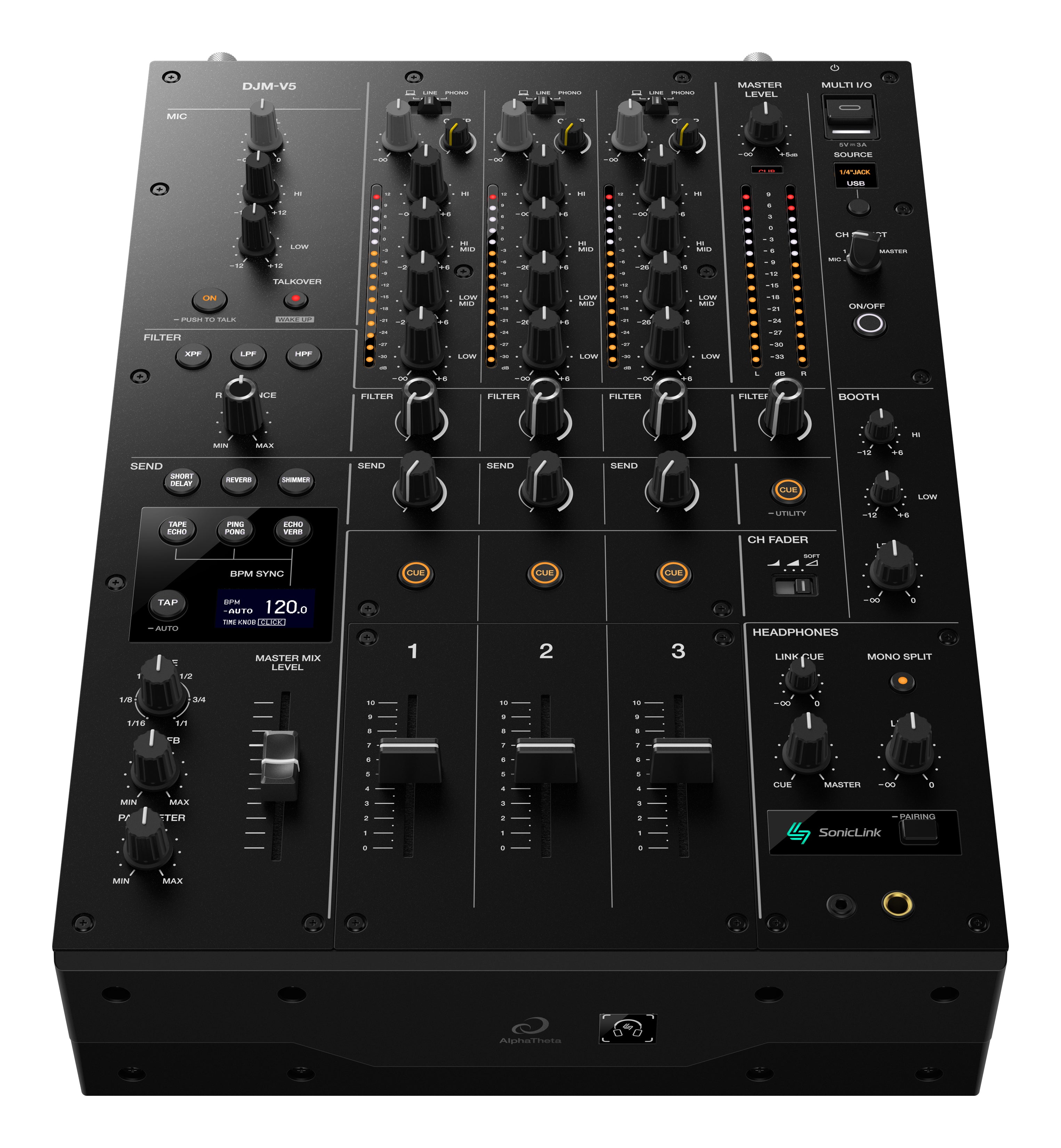 AlphaTheta DJM-V5 3-Channel DJ Mixer