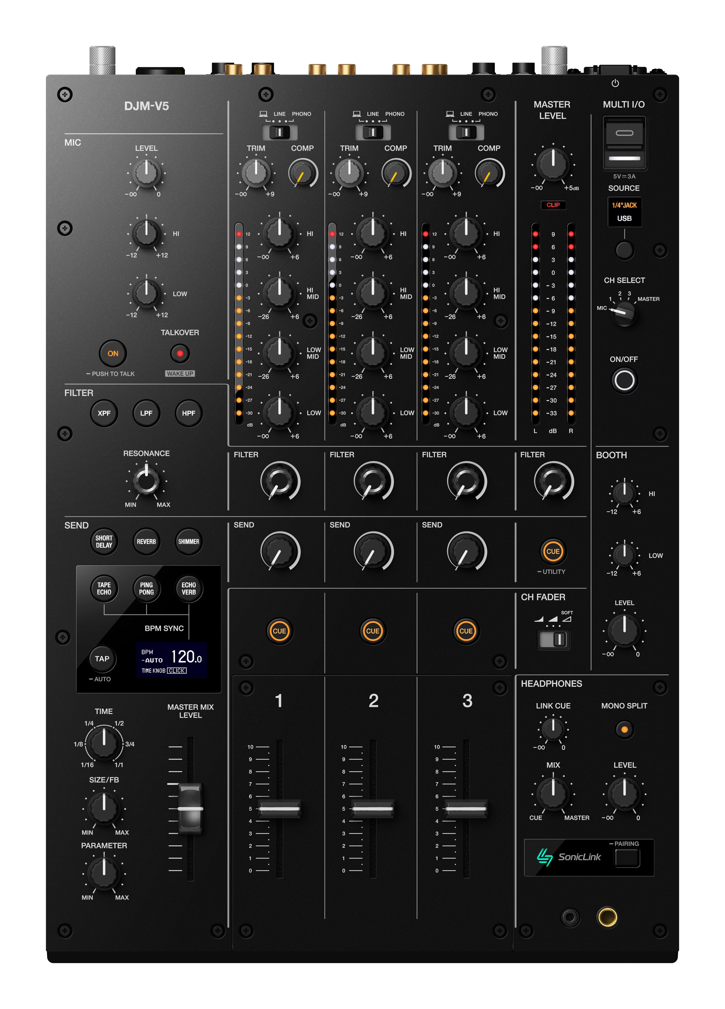 AlphaTheta DJM-V5 3-Channel DJ Mixer