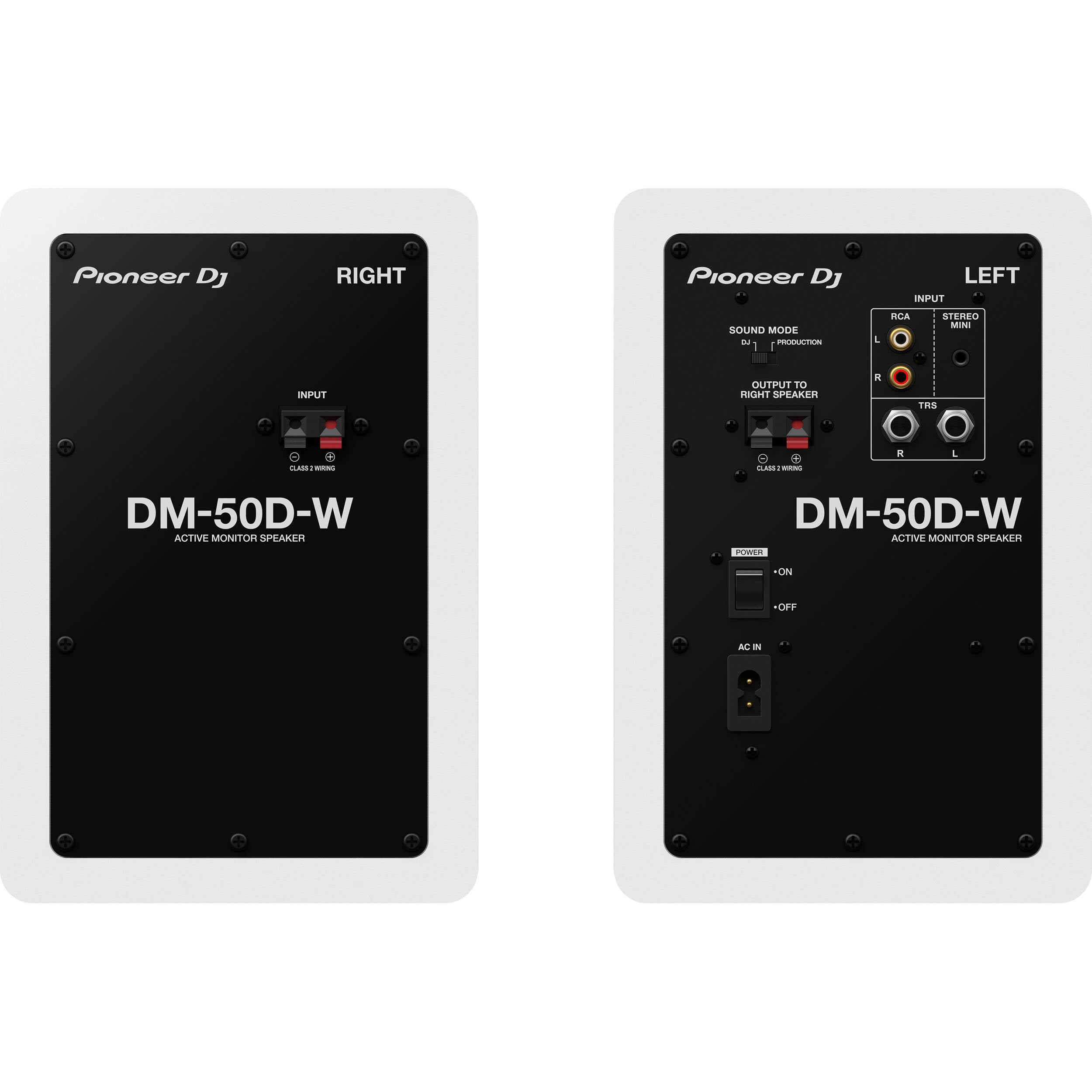 Pioneer DJ DM-50D Active 5 Desktop Monitor/DJ Speakers White