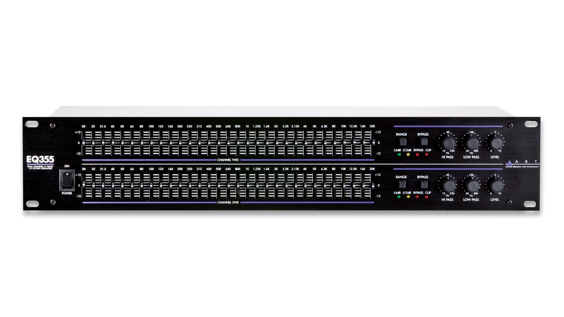 ART EQ355 - Dual Channel 31-Band Graphic Equalizer with Constant Q Filtering, XLR and 1/4 Balanced and RCA Unbalanced Connectors