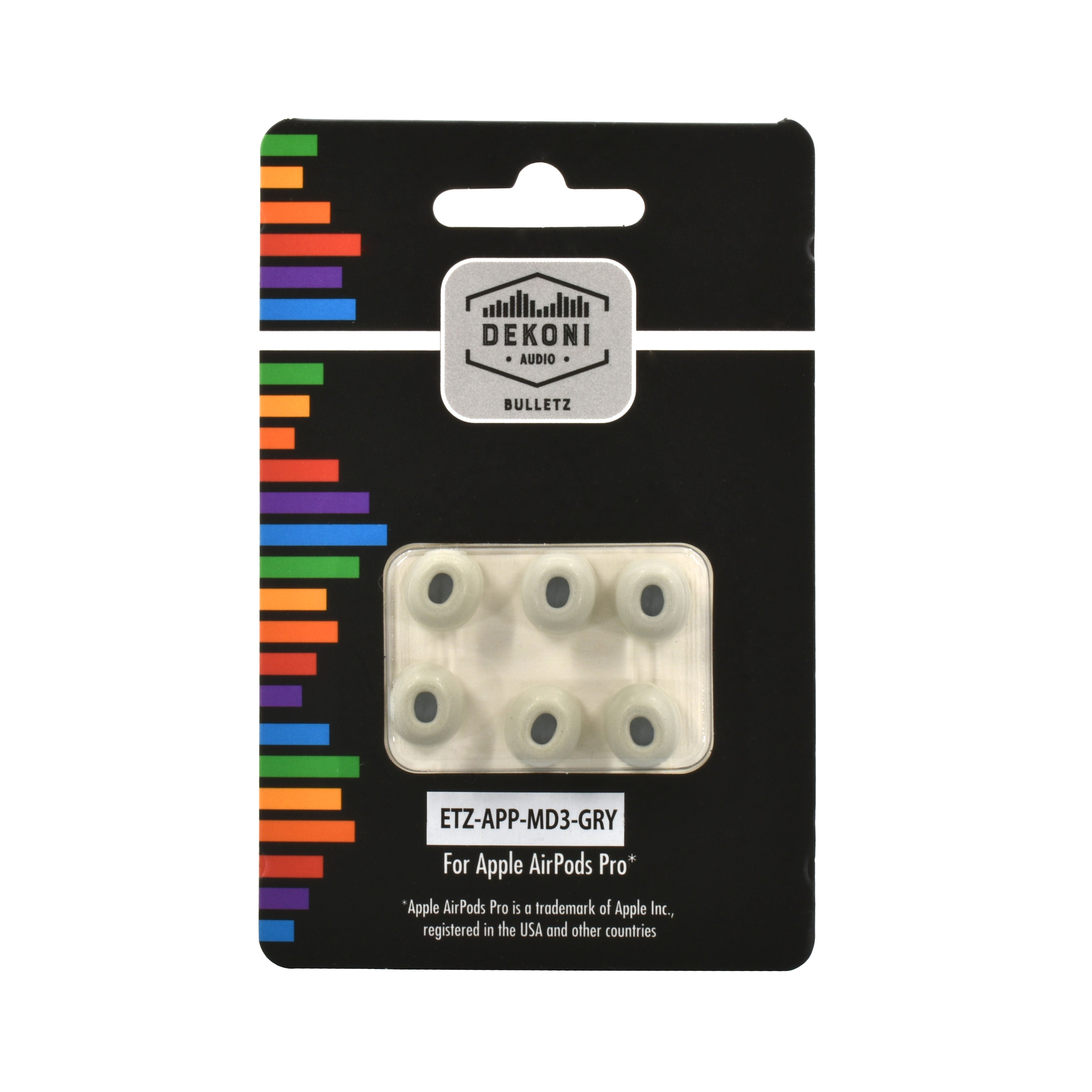 Dekoni Audio Premium Memory Foam Tips for the Apple Airpods Pro – Grey – 3 Pack, Medium