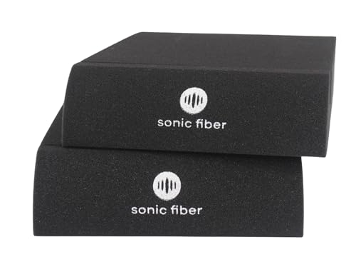 Sonic Fiber Studio Monitor Isolation Pads for Enhanced Sound Proofing, Superior Sound Dampening Foam Acoustic Panels (For 3-4.5 Monitors)