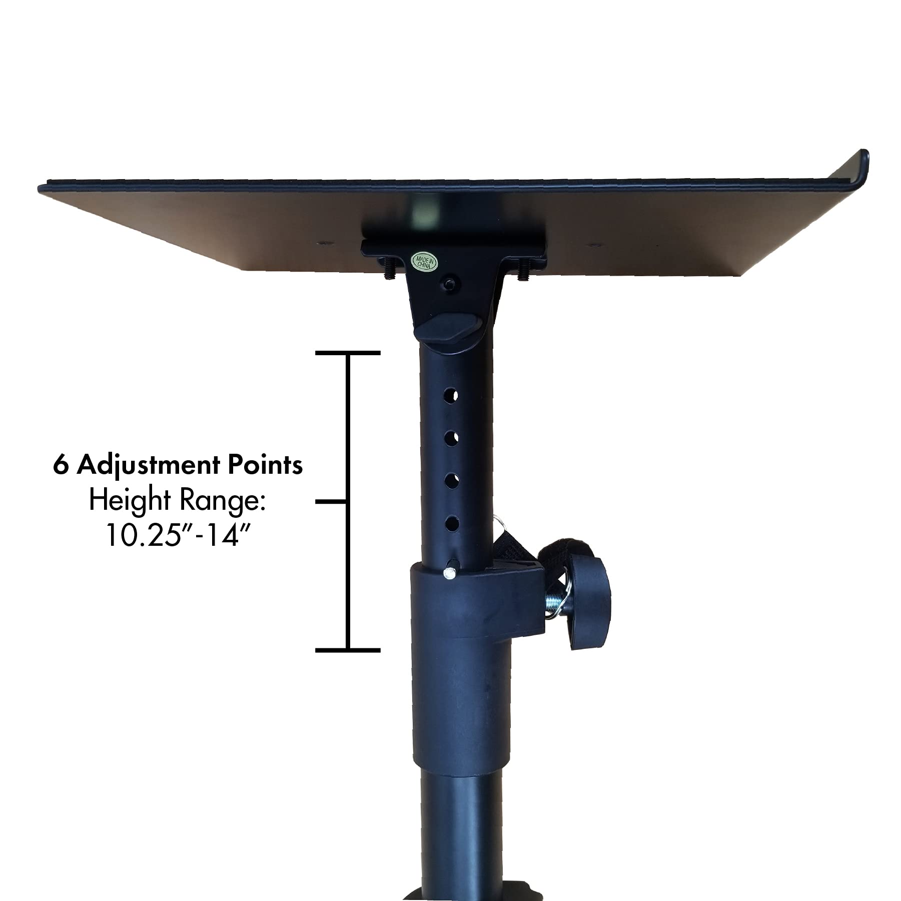 SonicFiber Studio Monitor Stands (V2) with Desk Clamp, Adjustable Height and Tilt, Acoustic Foam Lining, 1 Pair