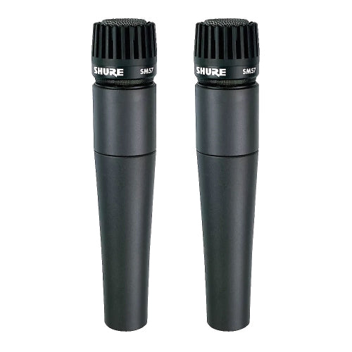 Shure SM57-LC Legendary Unidirectional Dynamic Pro Instrument Microphone PAIR