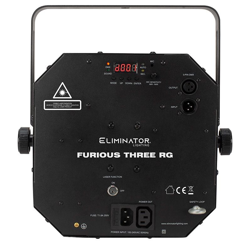 Eliminator Lighting Furious Three RG 3-FX-In-1 Moonflower, Wash, and Laser Light Fixture