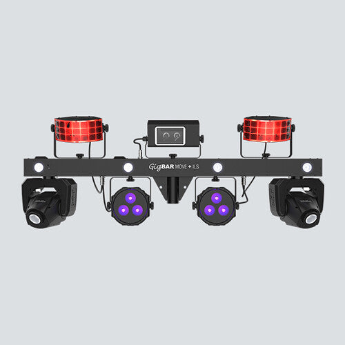 Chauvet DJ GigBAR Move + ILS 5-in-1 Lighting System with Moving Heads, Pars, Derbys, Strobe, and Laser Effects