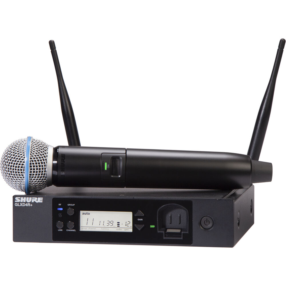 Shure GLXD24R+ Dual-Band Wireless Vocal Rack System with SM58 Microphone (Z3: 2.4, 5.8 GHz)