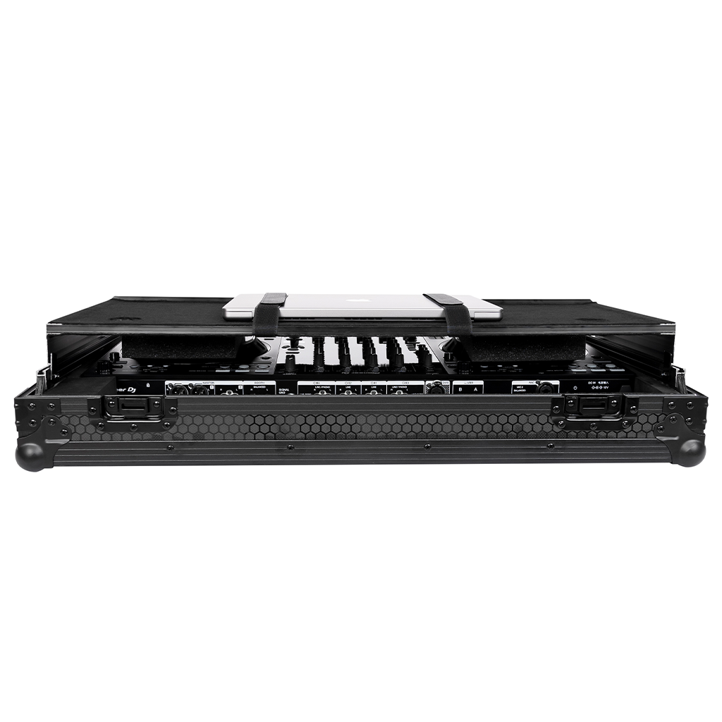 Headliner HL10013 Pitch Black Flight Case For DDJ-FLX10 W/ Labtop Platform & Wheels
