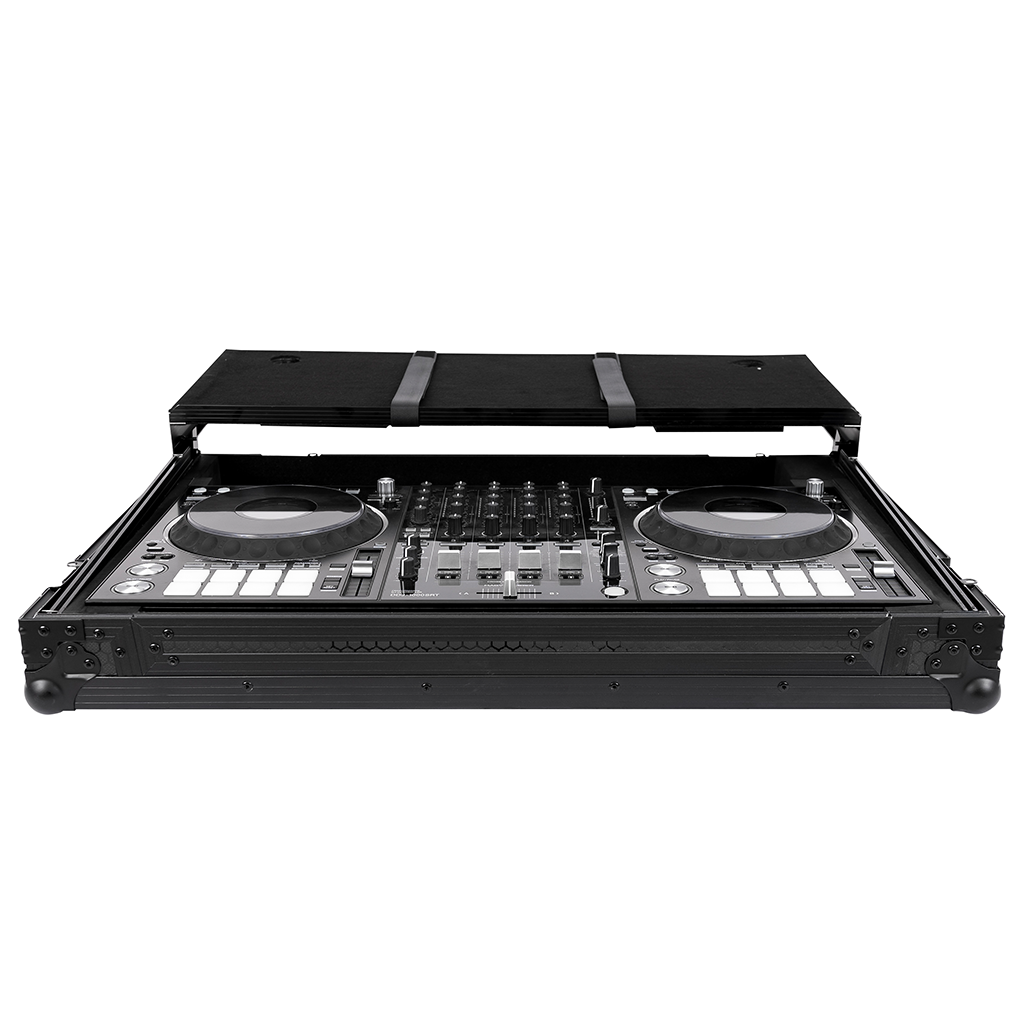 Headliner HL10013 Pitch Black Flight Case For DDJ-FLX10 W/ Labtop Platform & Wheels