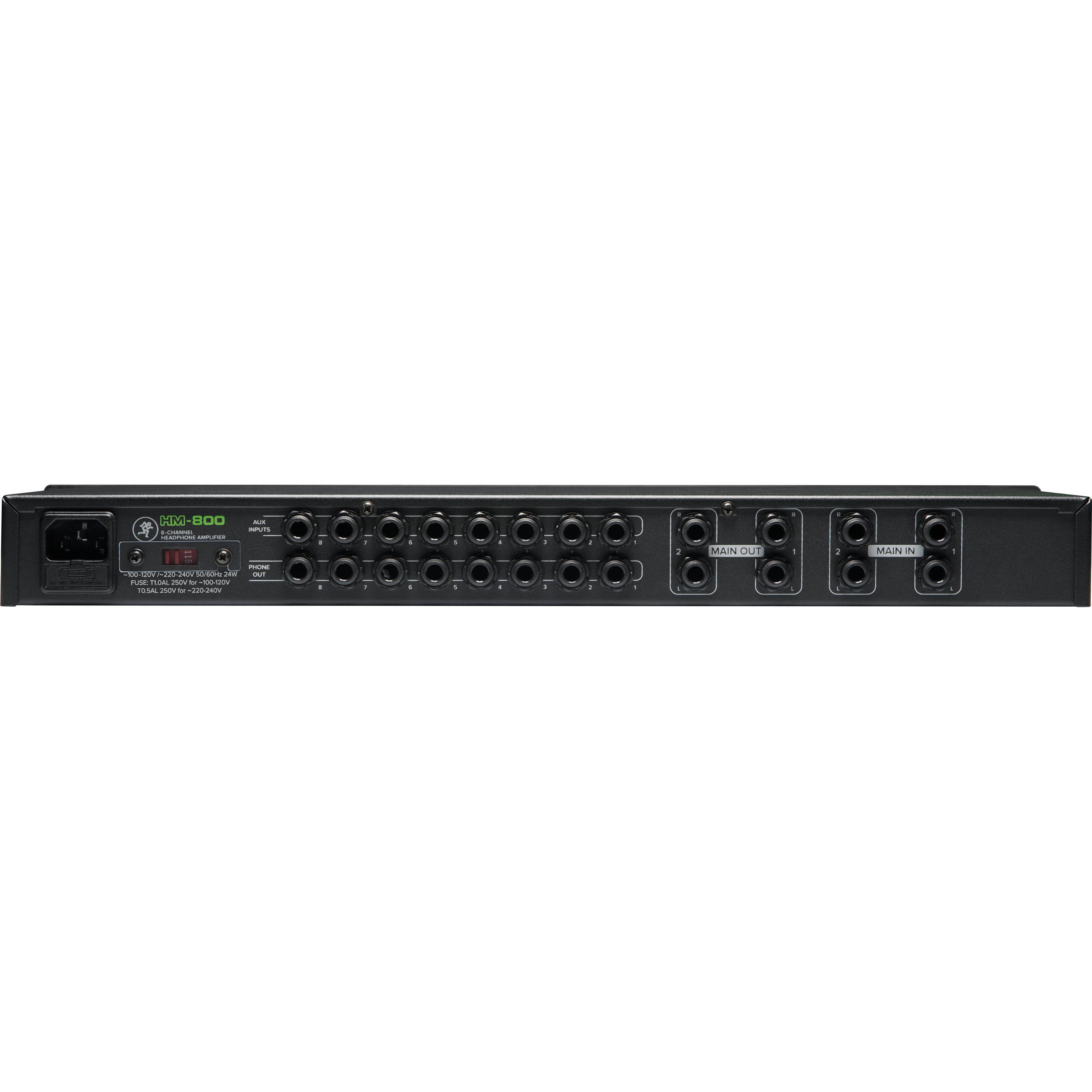 Mackie HM-800 8-Channel Rack Mountable 7 Segment LED Display Headphone Amplifier