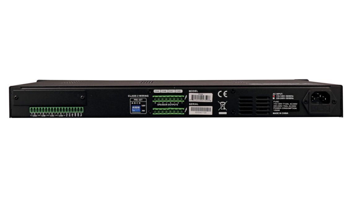 ART HVA4 4-Channel Class-D Installation Amplifier (270W/Channel at 70/100V)