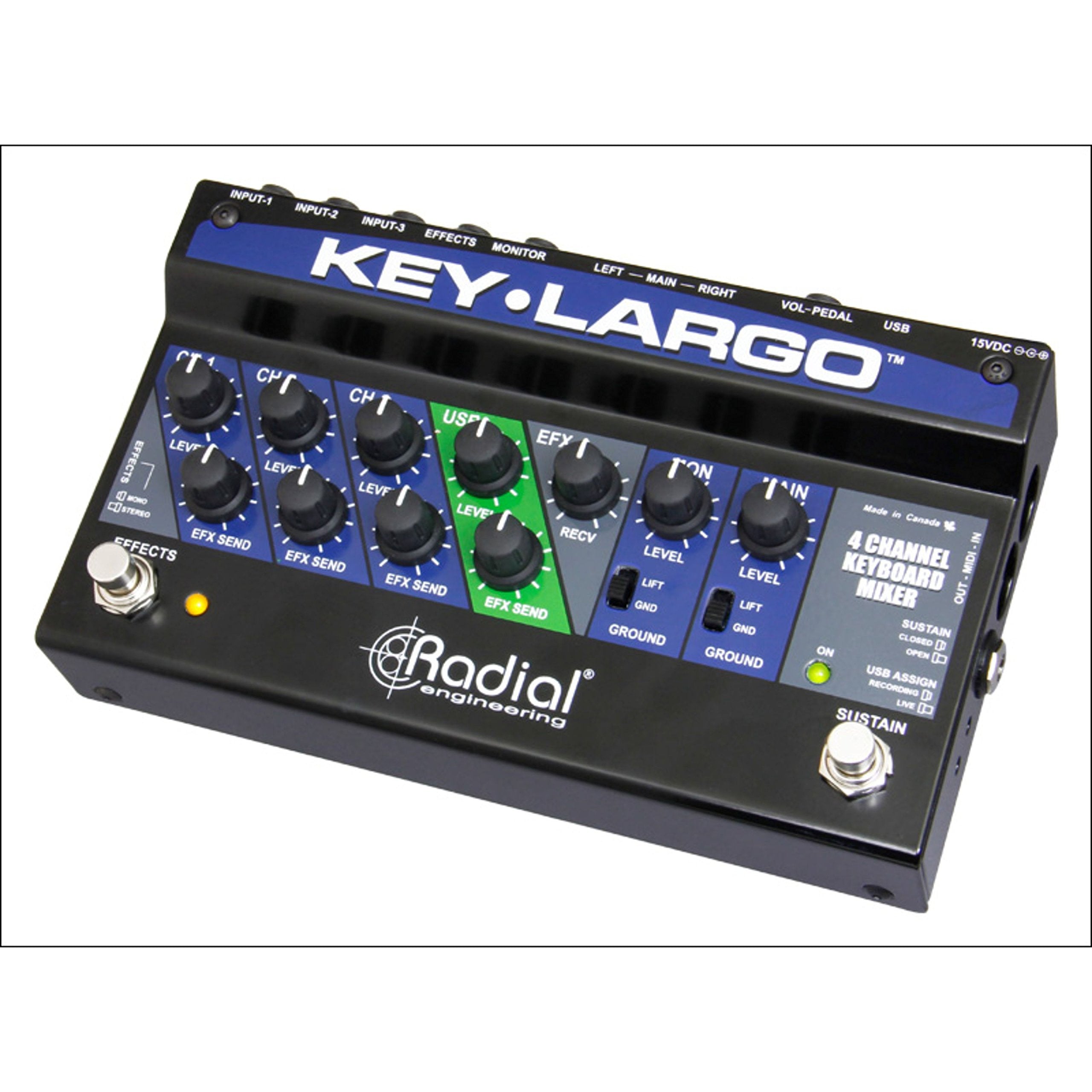 Radial Engineering Key-Largo Keyboard Mixer and Performance Pedal