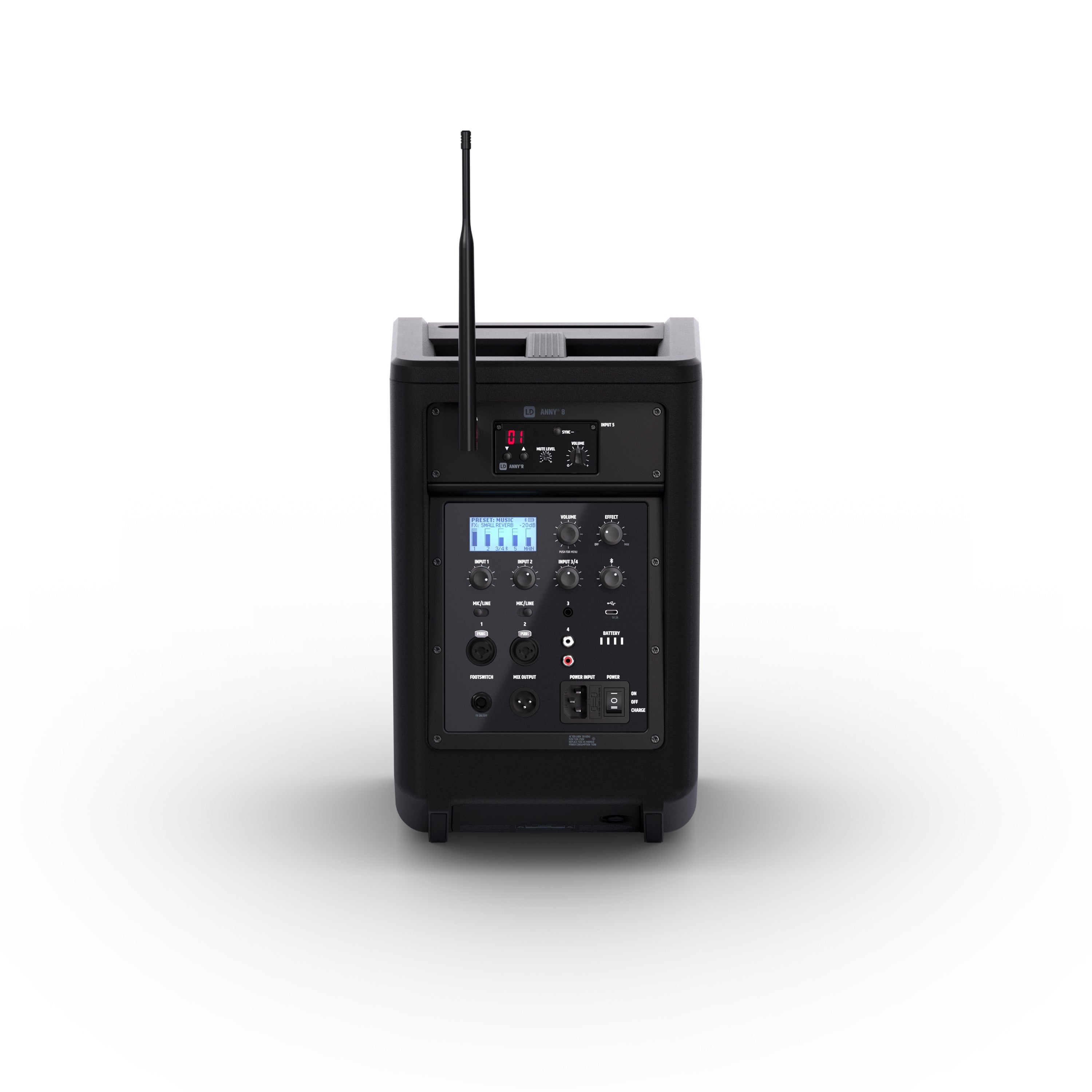LD Systems LDANNY8HHDB47 ANNY 8 Portable 8 Battery-Powered Bluetooth PA Speaker with Handheld Wireless Mic (Black)