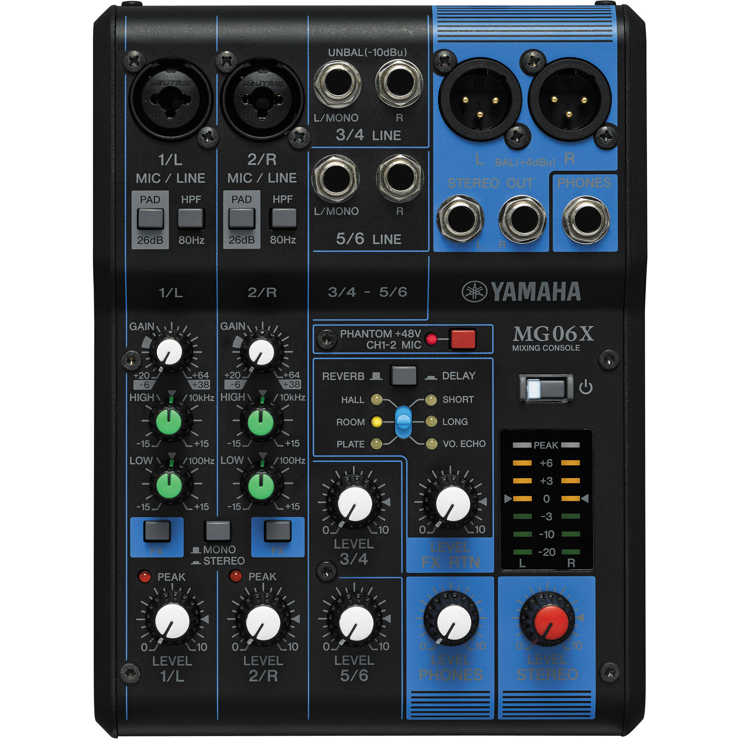 Yamaha MG06X 6-input Stereo Mixer w/ SPX Effects