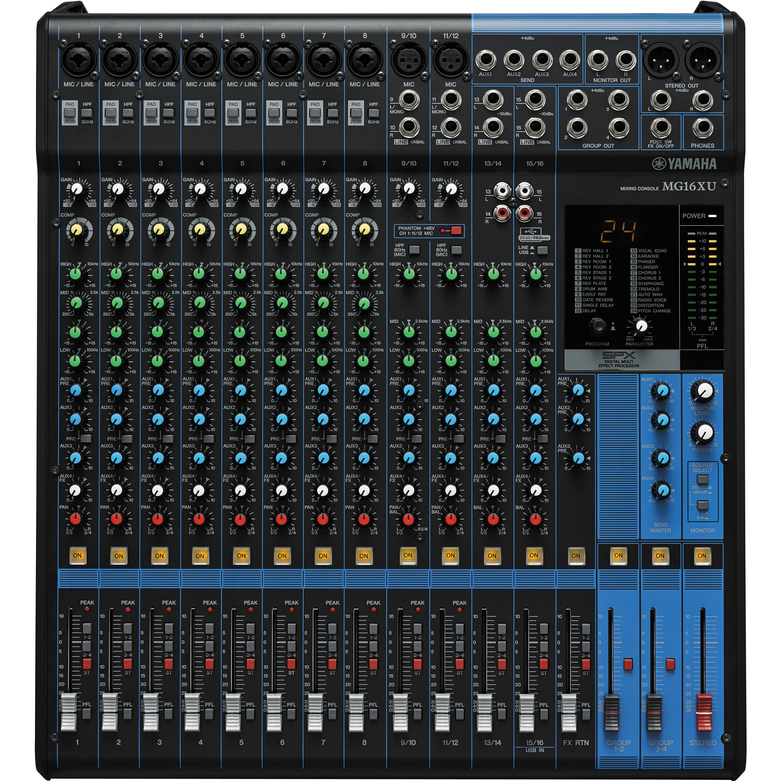 Yamaha MG16XU 16-input Stereo Mixer w/ SPX Effects