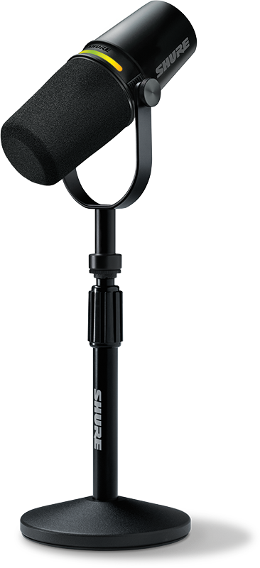 Shure MV7+ XLR/USB-C Dynamic Podcasting Microphone (Black) Including Gator Stand