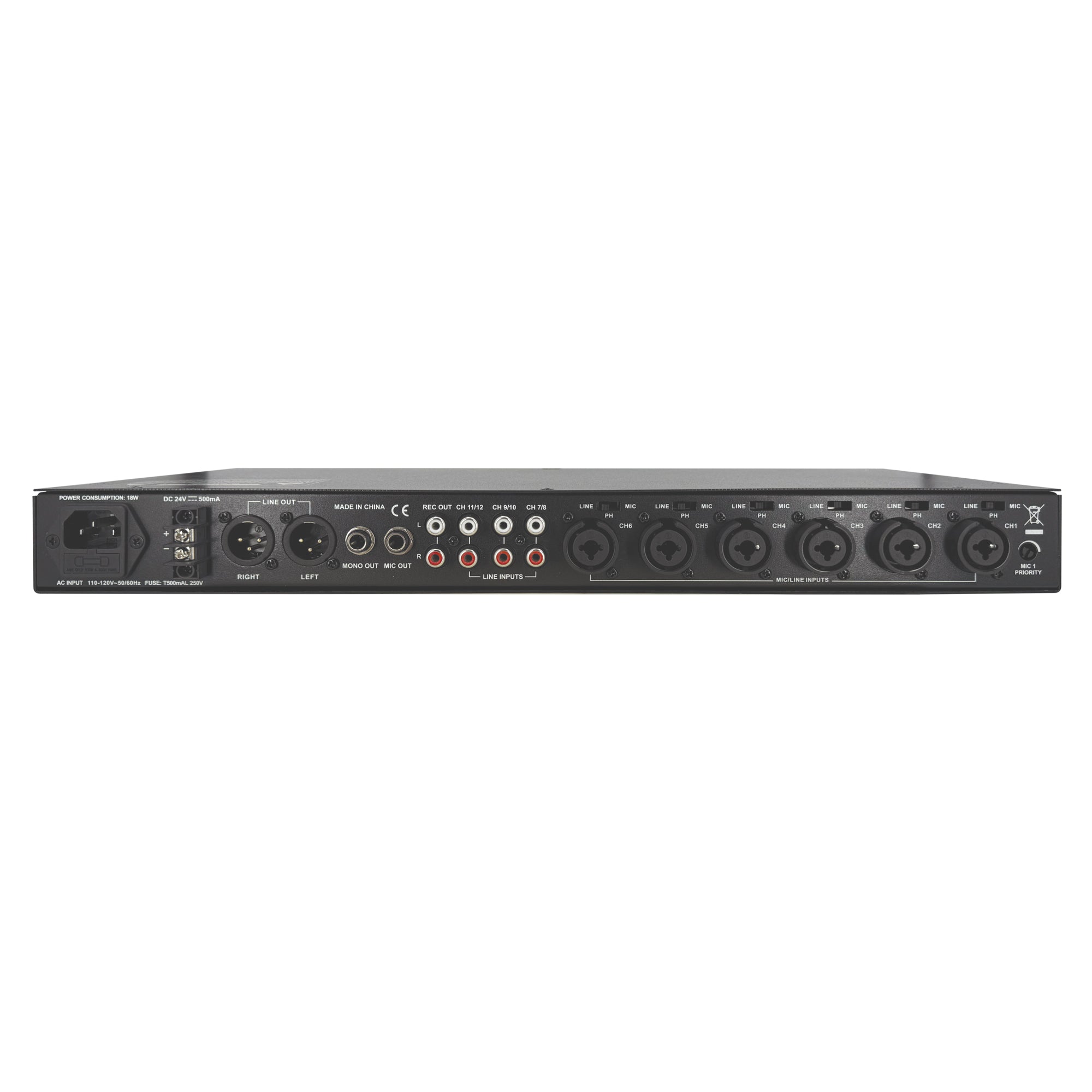 CAD Astatic MX12S 12 Channel Stereo Mixer - 1U Rack Mount