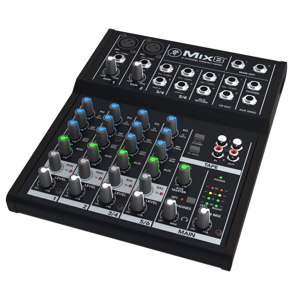 Mackie Mix8 8-Channel Compact Mixer with 2 MIC Pre Amps Open Box