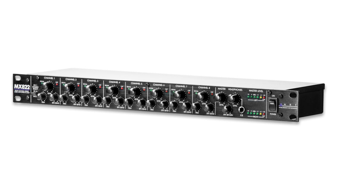 ART MX822 Eight-Channel Stereo Rackmount Mixer with Effects Loop
