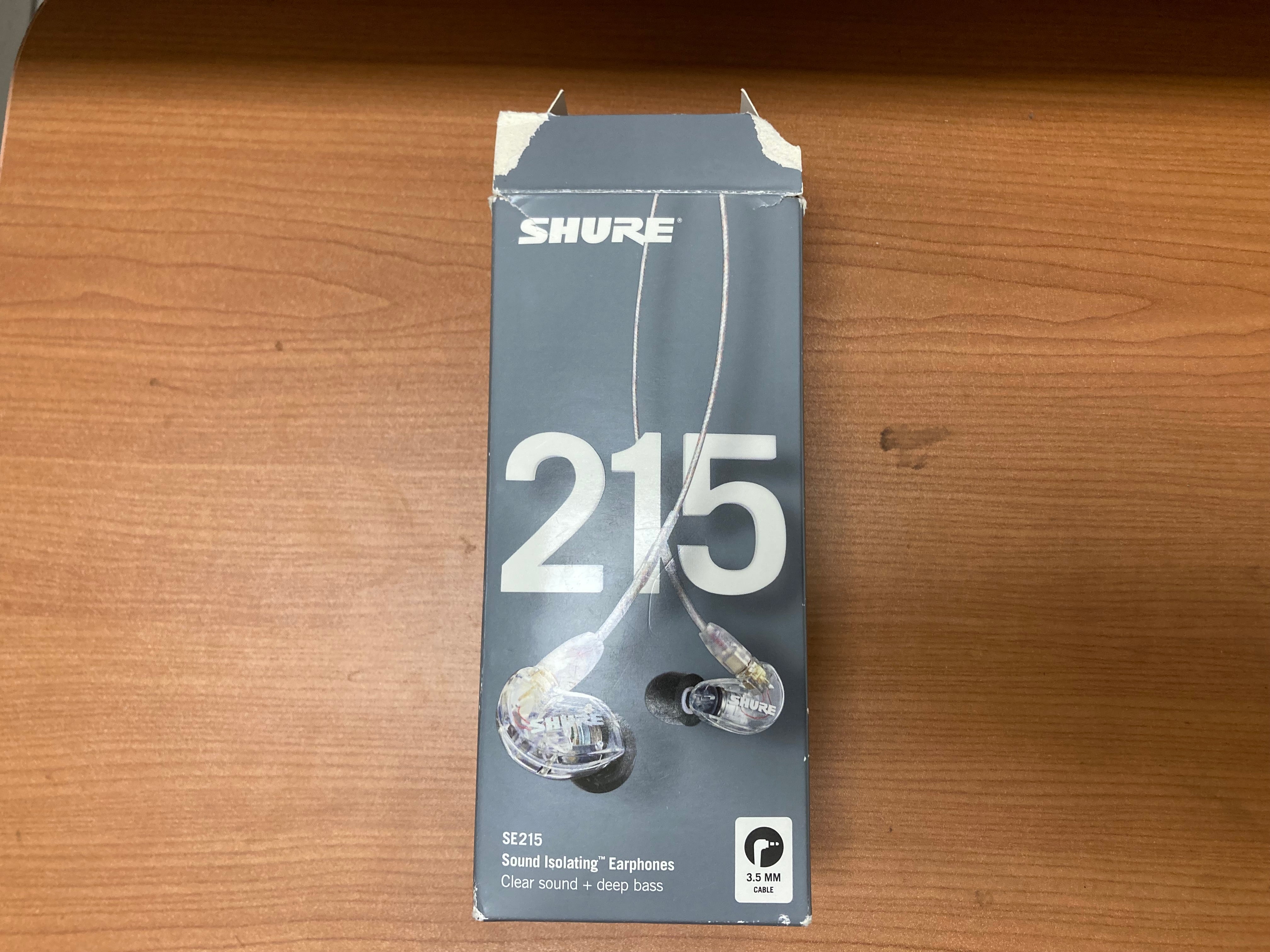Shure SE215-CL Professional Sound Isolating Earphones Open Box