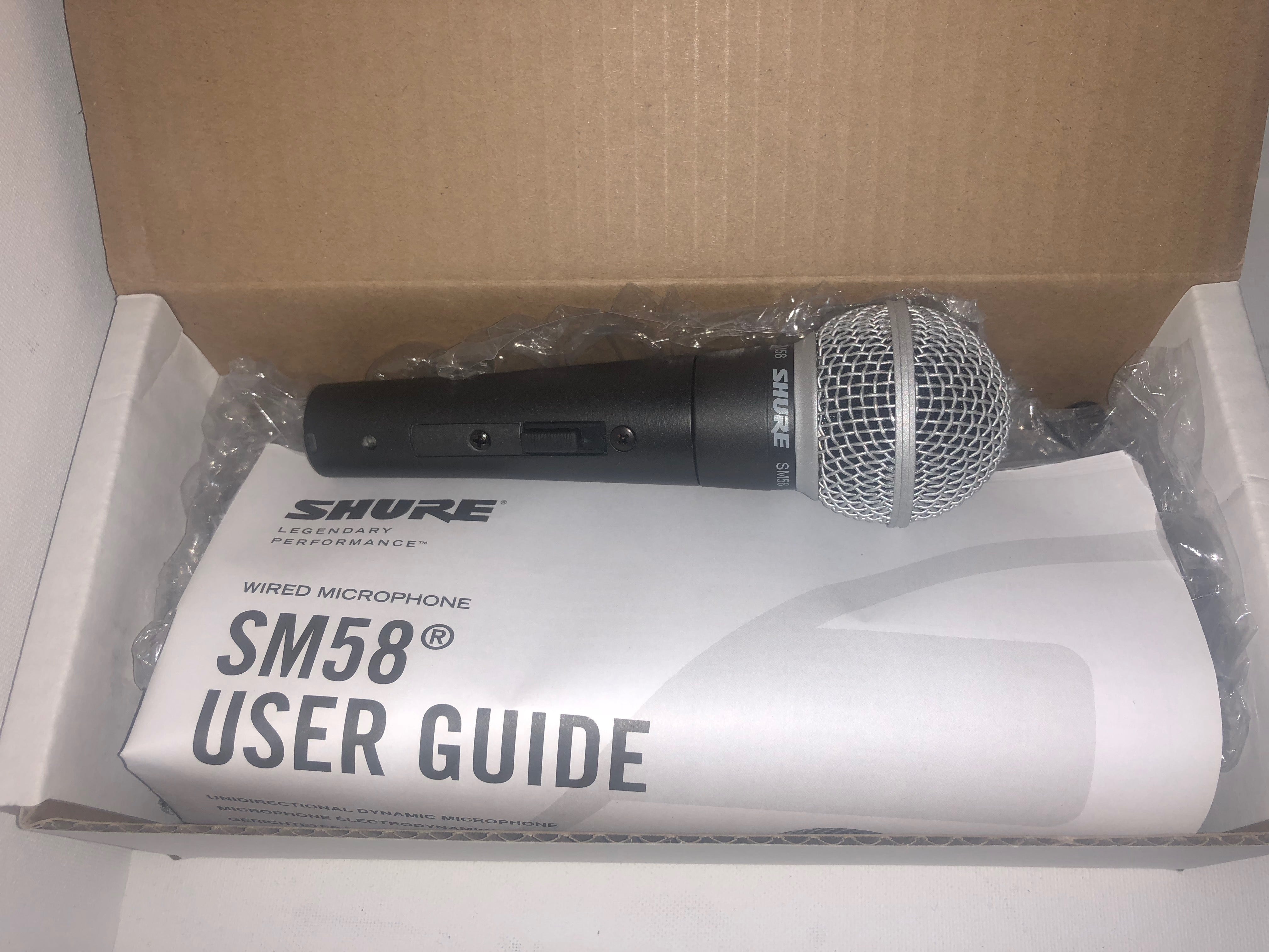 Shure SM58S Cardioid Dynamic Vocal Microphone Microphone w/ On/Off Switch - USED
