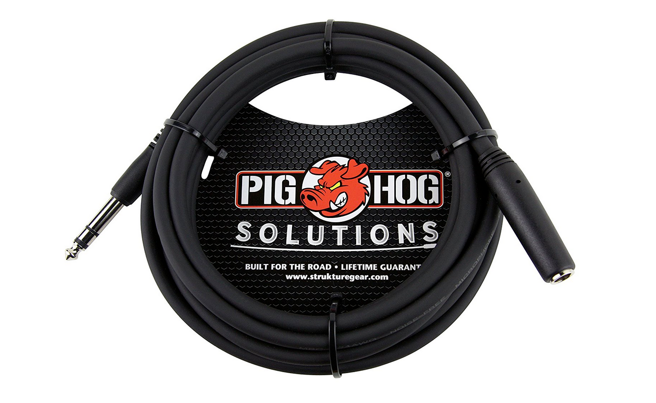 Pig Hog 10' TRS 1/4 Female to 1/4 Male Headphone Extension Cable