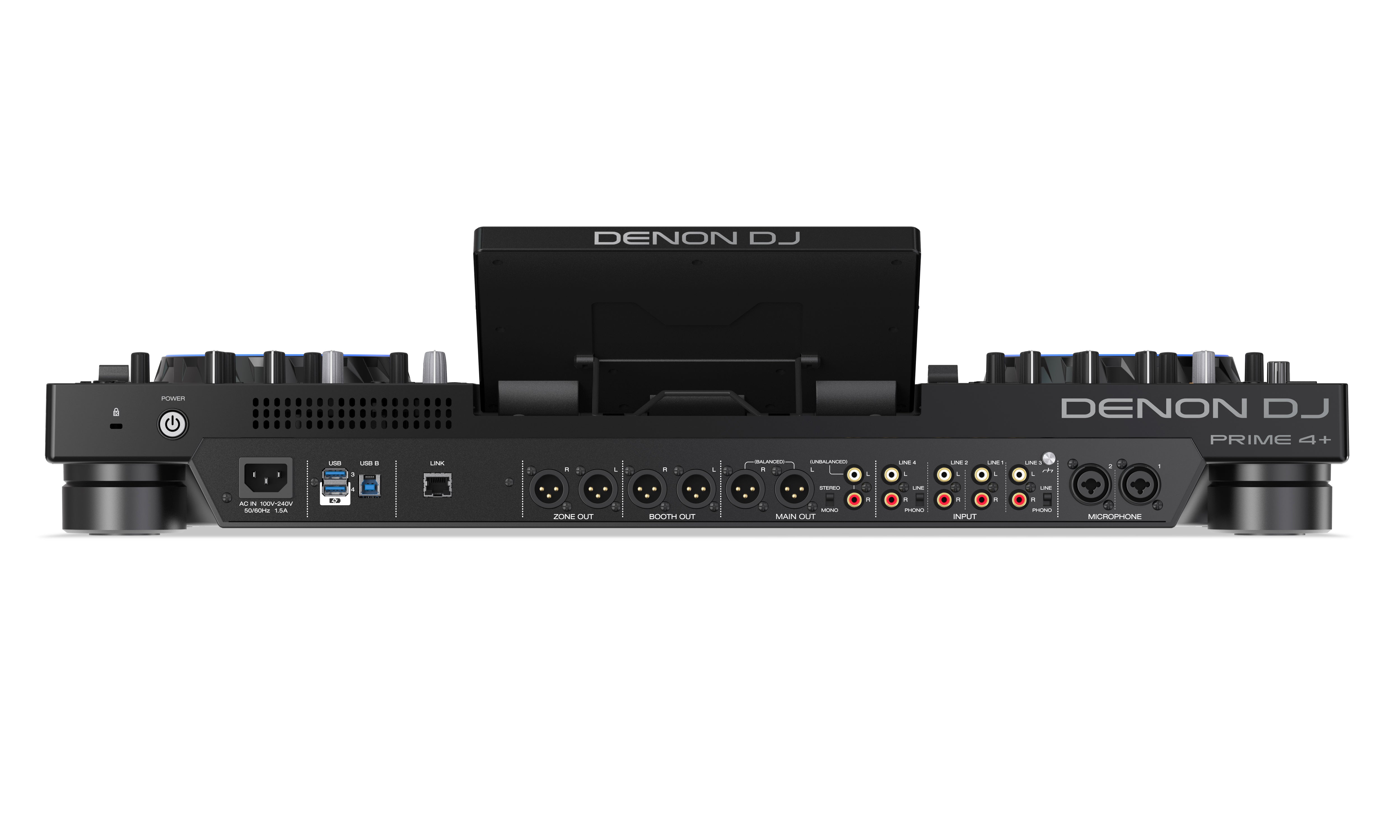 Denon DJ Prime 4+ 4 Deck Standalone DJ Controller with Wi-Fi, Streaming, 10.1 Touchscreen and Engined Operating System